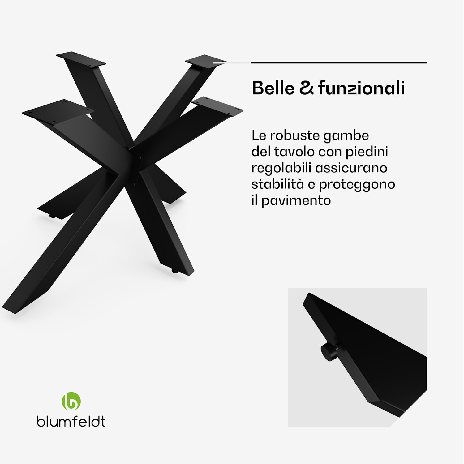 UrbanFodge TRIPLE X - Gambe del tavolo | Design moderno | Per progetti fai-da-te | Portata di 200 kg 78 x 71 x 150 cm
