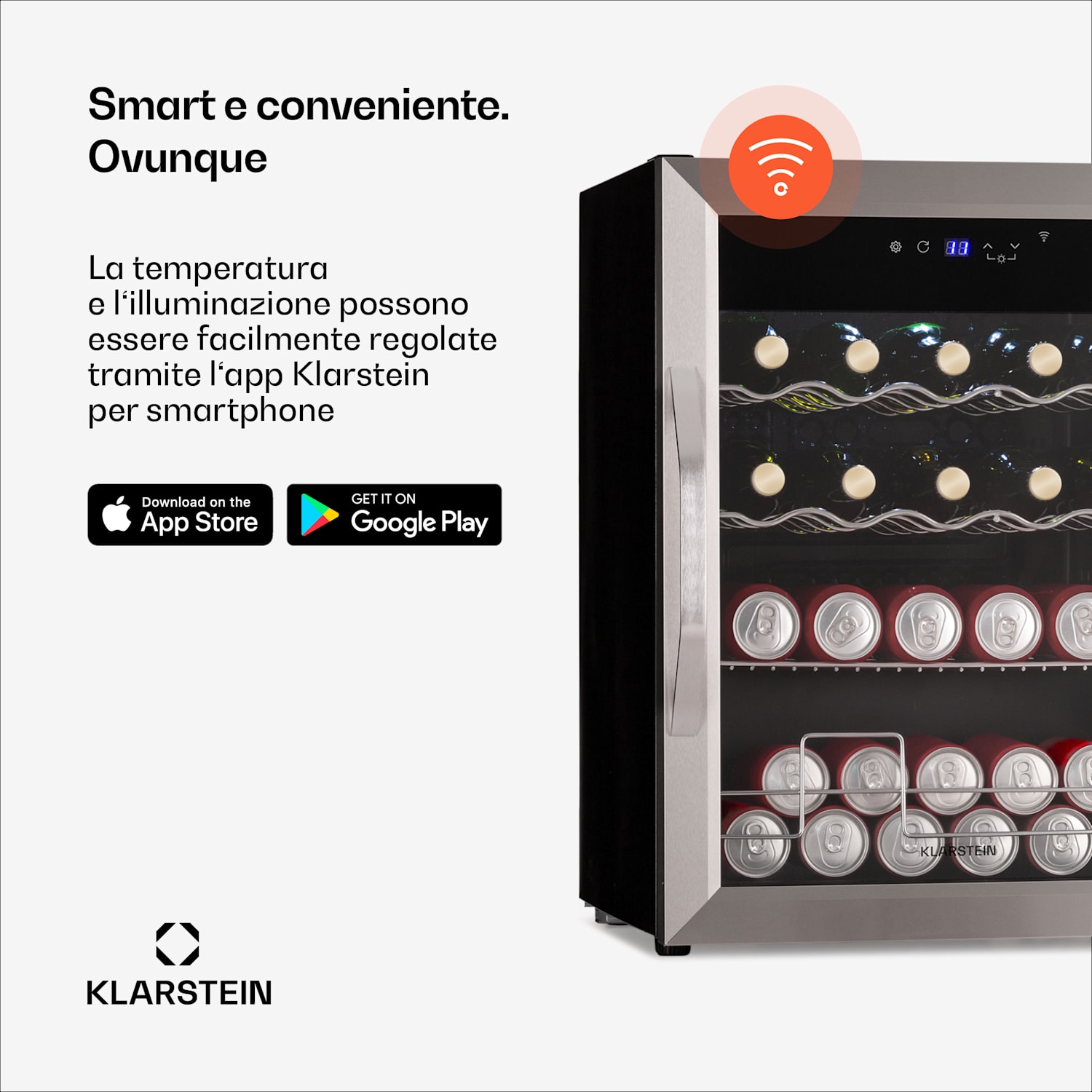 Coachella 65 Smart - Frigorifero per bevande | Controllo WiFi | Design in acciaio inox | 60 L 60 Ltr | Acciaio inox