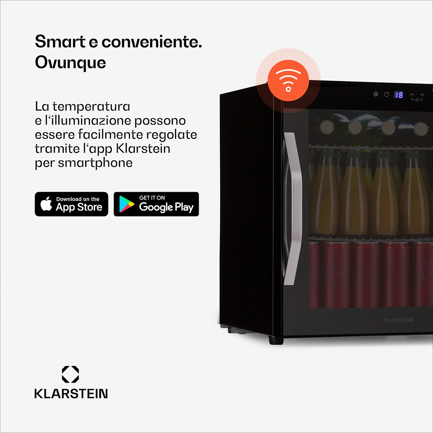Coachella 50 Onyx - Frigorifero, 47 litri, funzione WiFi, retroilluminazione 50 Ltr | Nero