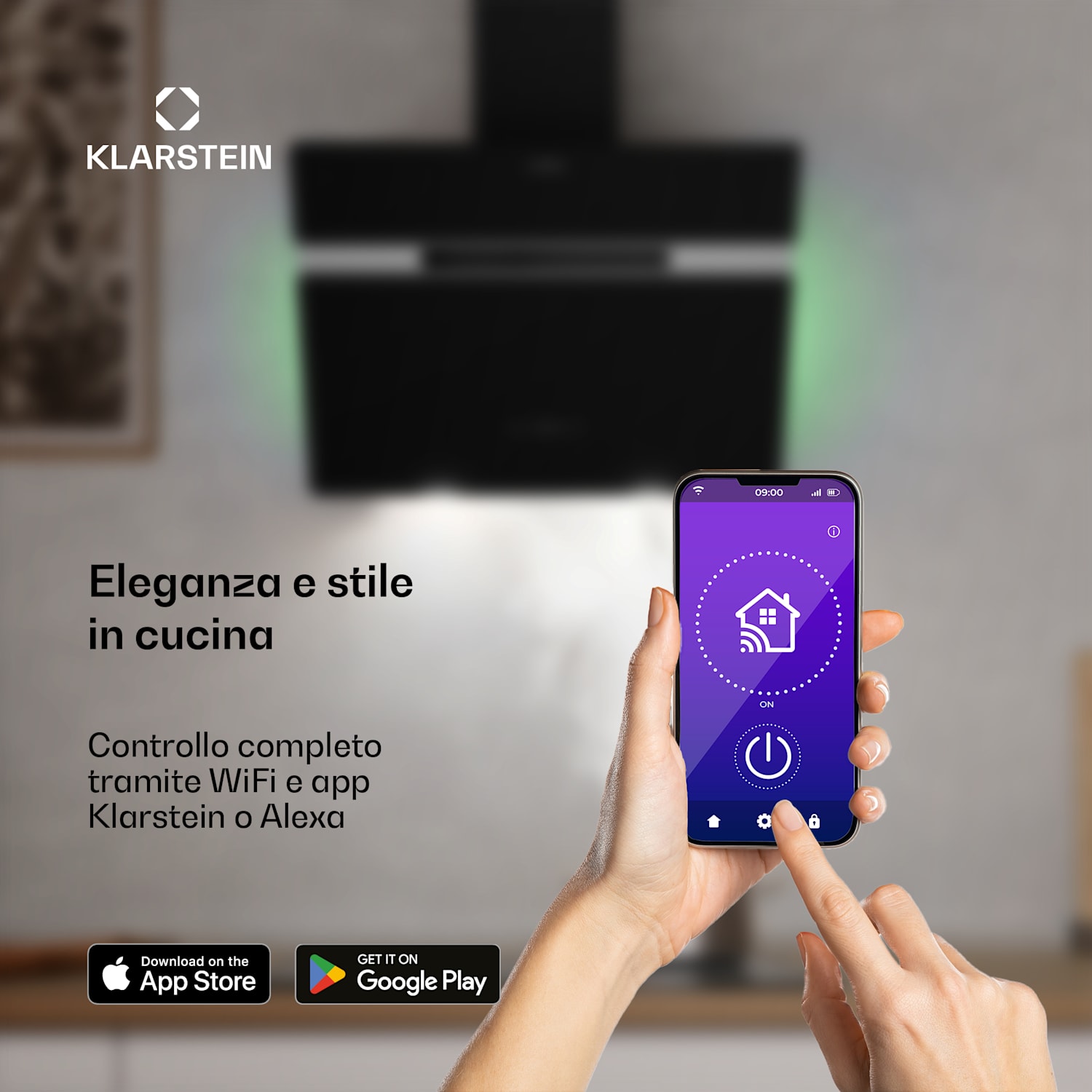 Alina - Cappa aspirante | 60 cm | Smart | 600 m³/ora | Silenziosa | Classe energetica A 