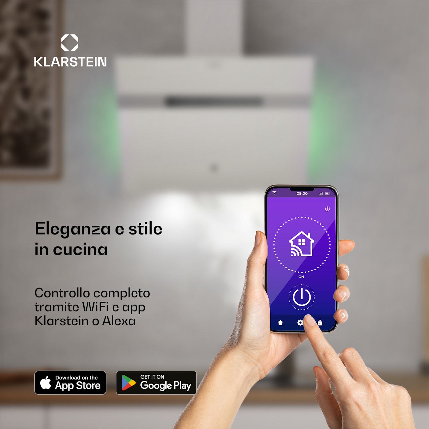 Alina - Cappa aspirante | 60 cm | Smart | 600 m³/ora | Silenziosa | Classe energetica A 