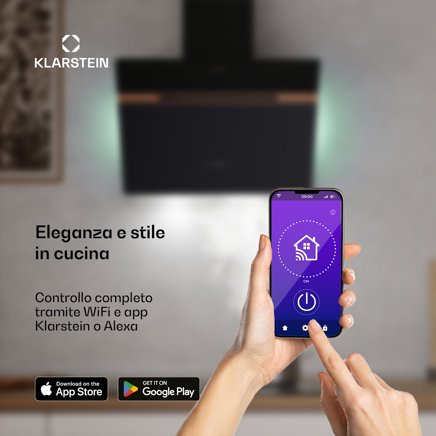 Alina - Cappa aspirante | 60 cm | 680 m³/ora | Silenziosa | Classe energetica A++ 