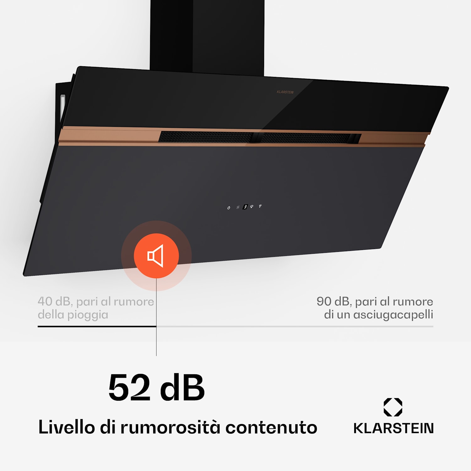 Alina - Cappa aspirante | 90 cm | 690 m³/ora | Silenziosa | Classe energetica A++ 