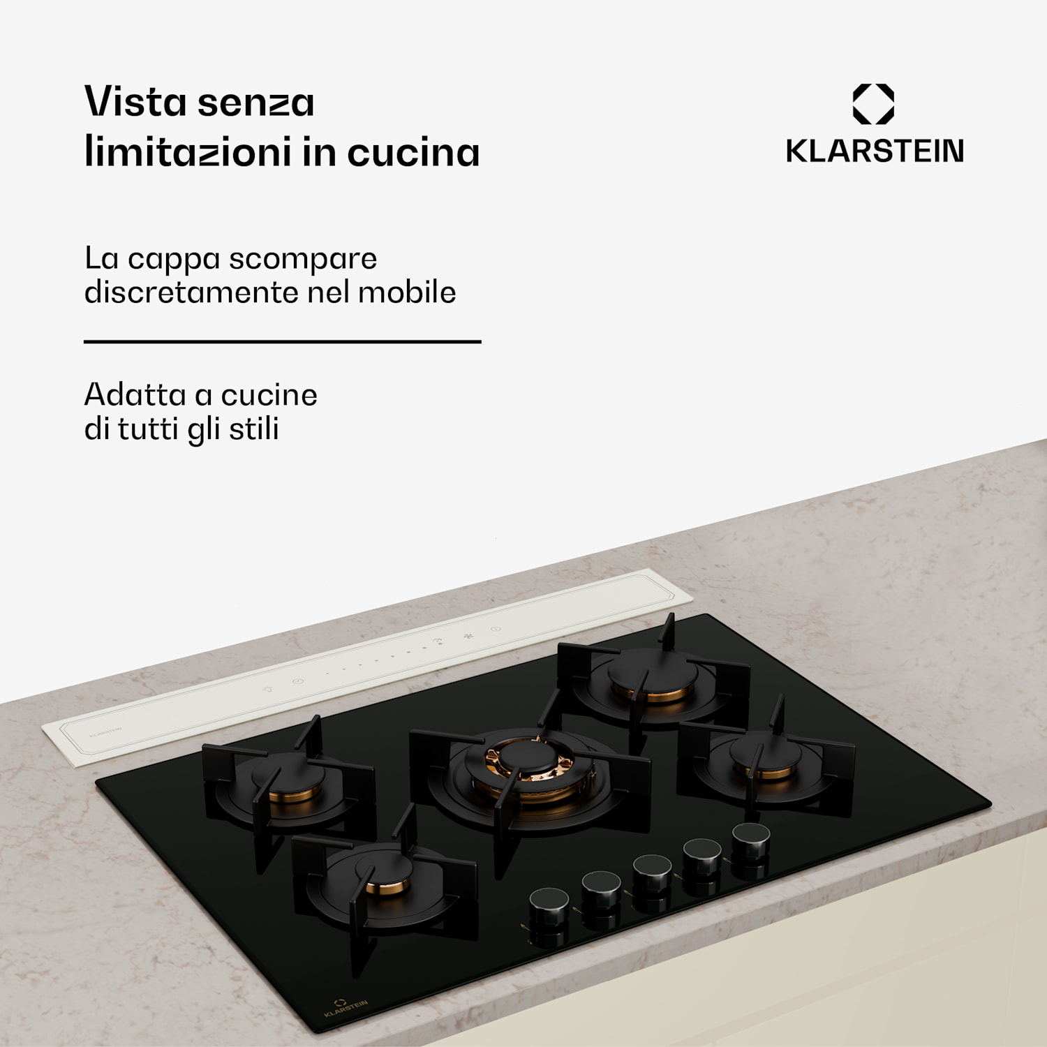 Victoria Downdraft - Cappa aspirante | 90 cm | A++ | 3 livelli | Fino a 713,8 m³/ora | 120 W 90 cm | Crema