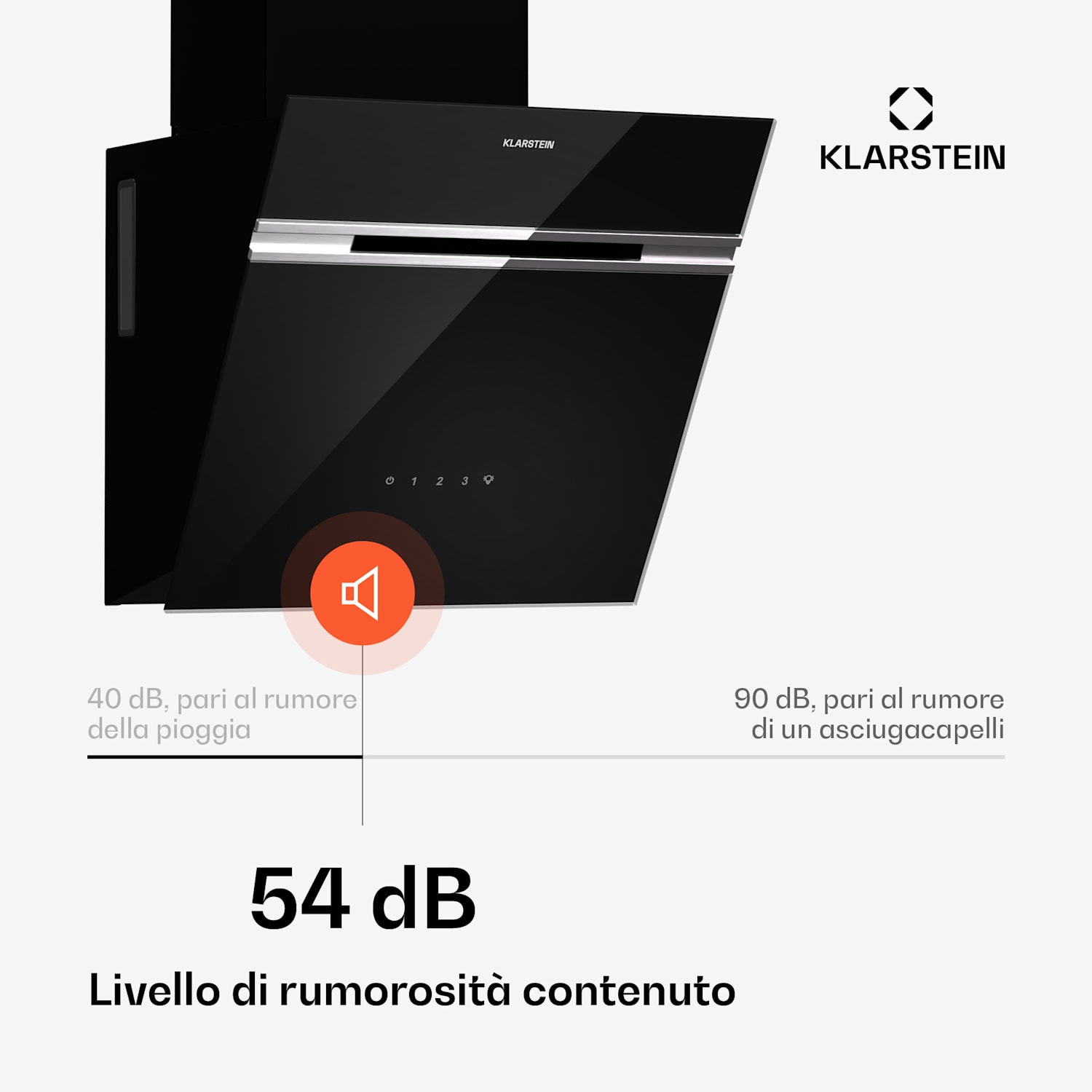 Alina - Cappa aspirante | 40 cm | 570 m³/ora | Silenziosa | Classe energetica A 