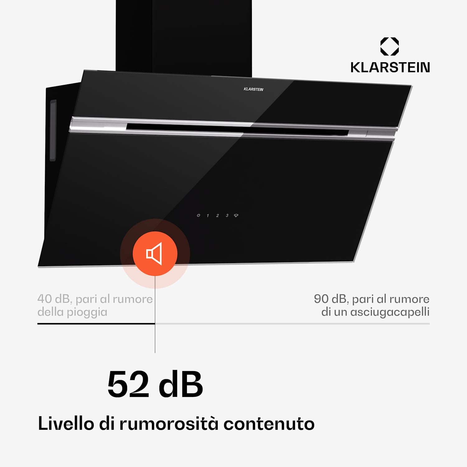 Alina - Cappa aspirante | 70 cm | 600 m³/ora | Silenziosa | Classe energetica A 