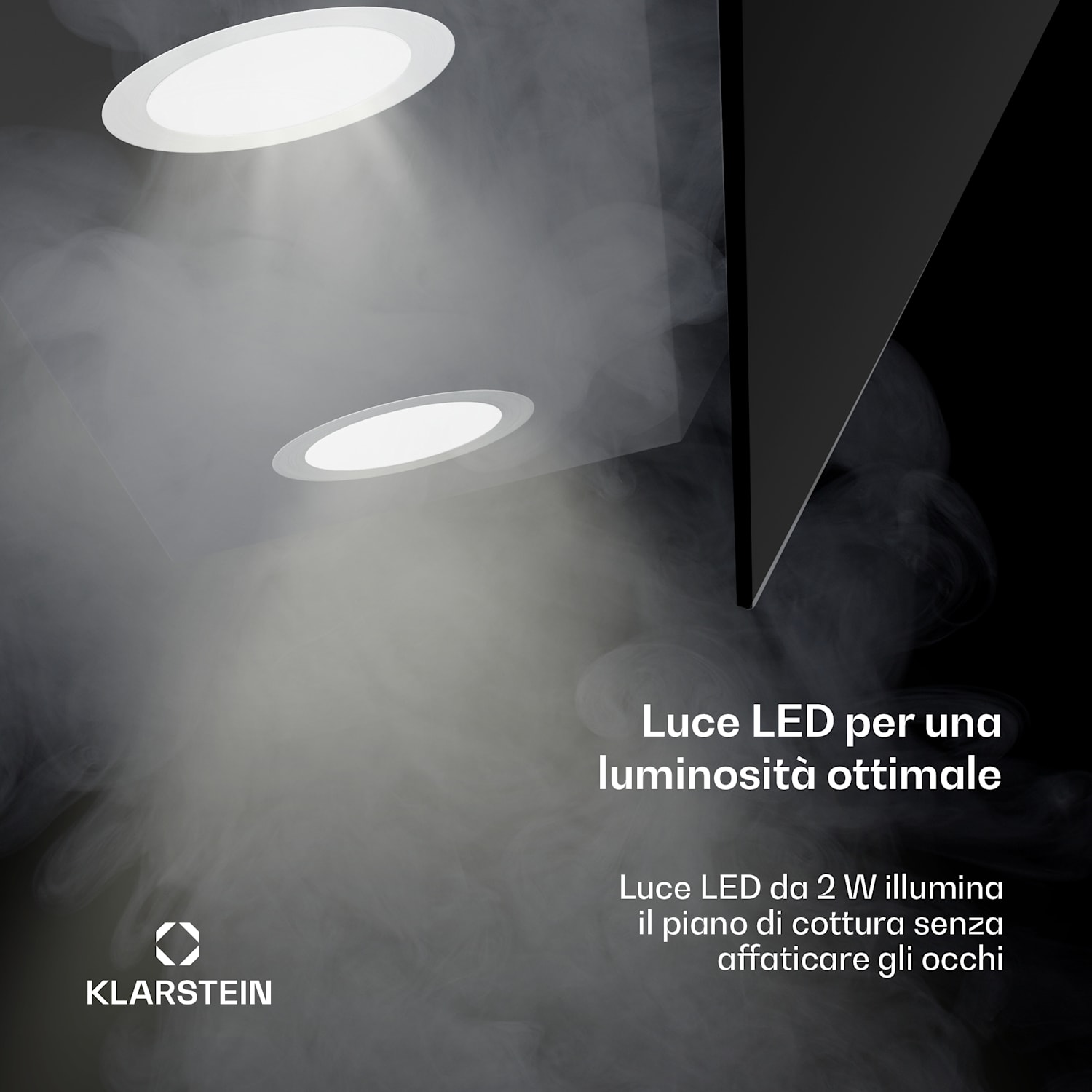 Alina - Cappa aspirante | Classe energetica A | Touch | Illuminazione a LED | Scarico/ricircolo | 615 m³/ora 90 cm | Nero
