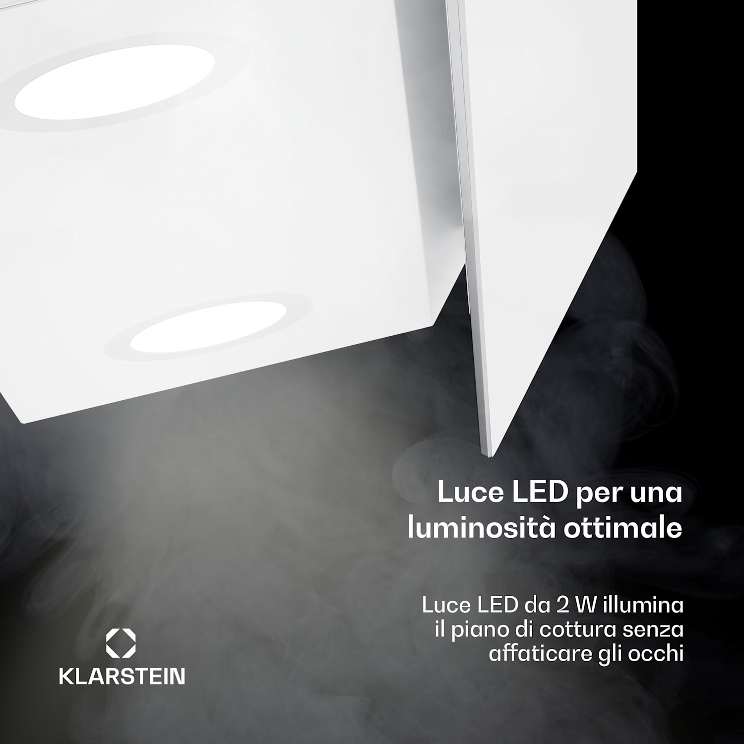 Alina - Cappa aspirante | Classe energetica A | Touch | Illuminazione a LED | Scarico/ricircolo | 600 m³/ora 