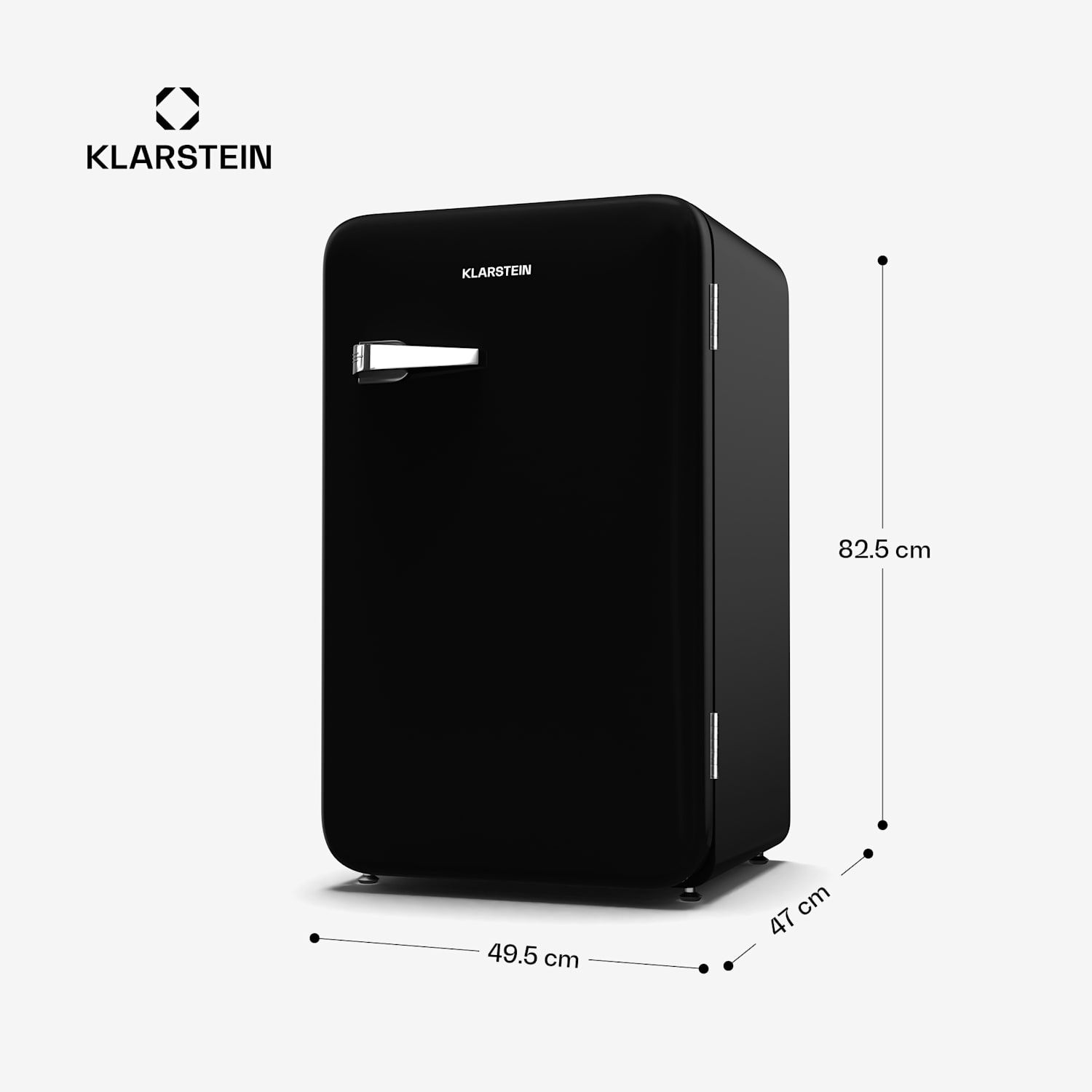Audrey Evo - Mini frigo | 90L | Design rétro | Silenzioso | Compatto | 3 colori 90 Ltr | Nero