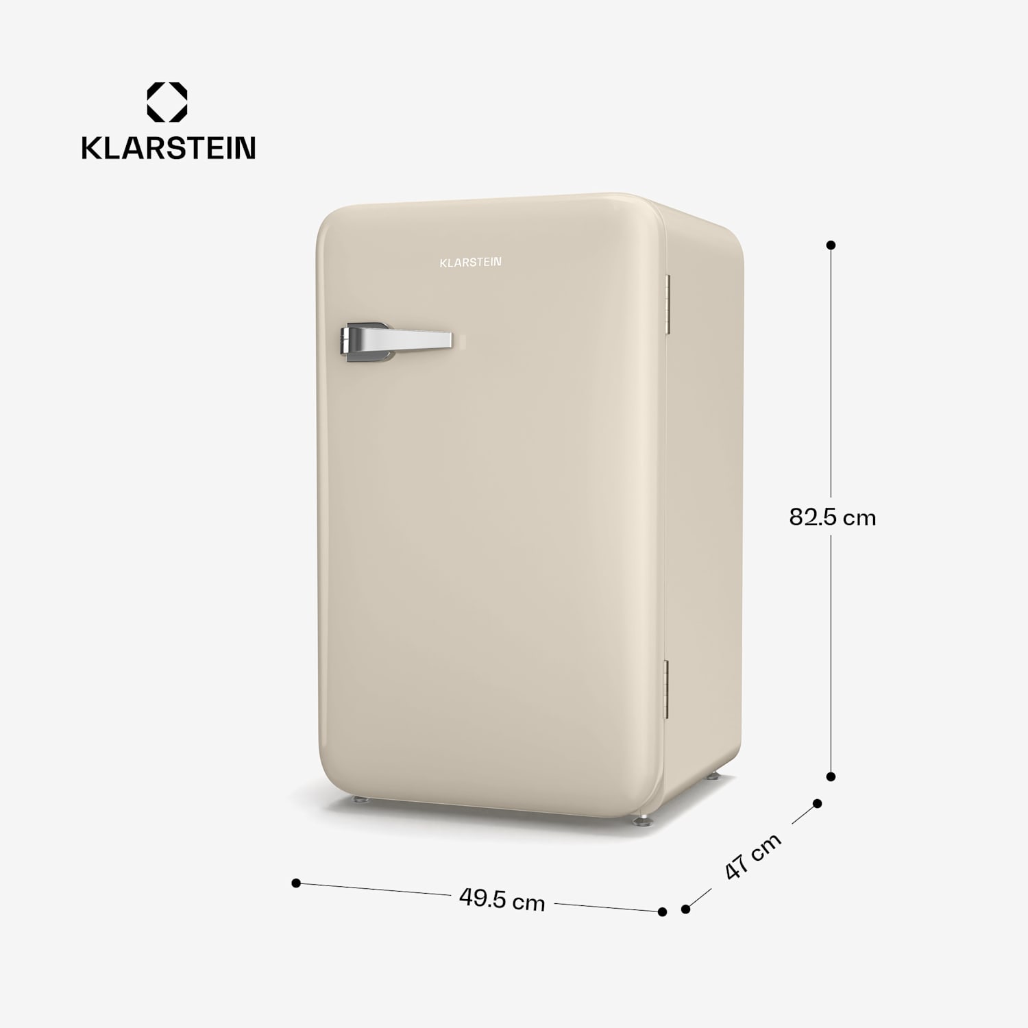 Audrey Evo mini lodówka, 90 l, design retro, cicha, kompaktowa, 3 kolory 90 Ltr | Kremowy