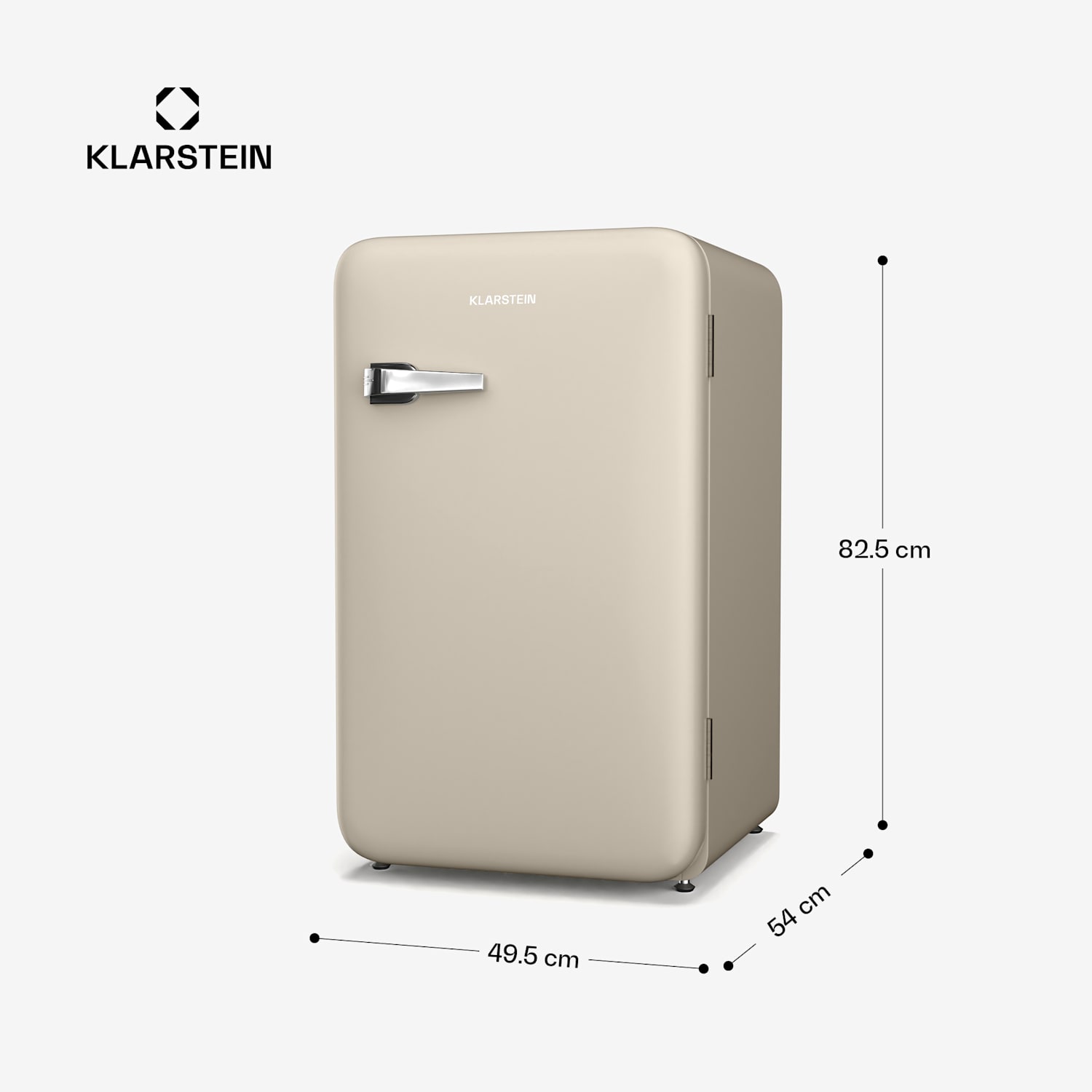 Audrey Evo Kühlschrank | 112L | Retro-Design | leise | kompakt | 3 Farben 112 Ltr | Creme