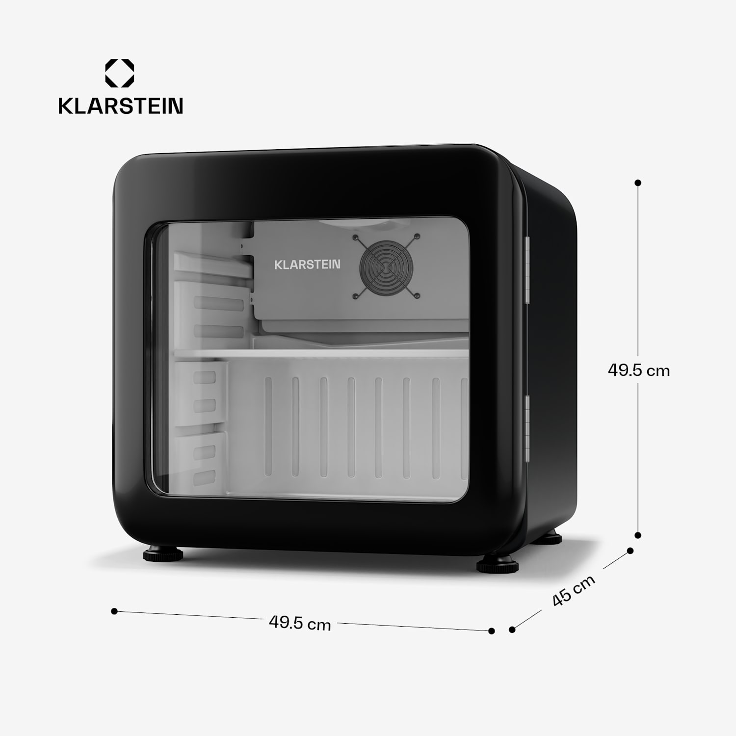 Audrey Evo Getränkekühlschrank | Retro-Design | Glastür | 46 L | EEK C 46 Ltr | Schwarz