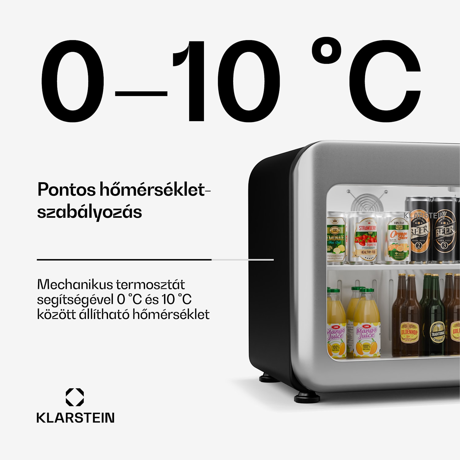 Audrey Evo italhűtő, Rretro kivitel, üvegajtó, 46 L, EEK C 46 Ltr | Ezüst