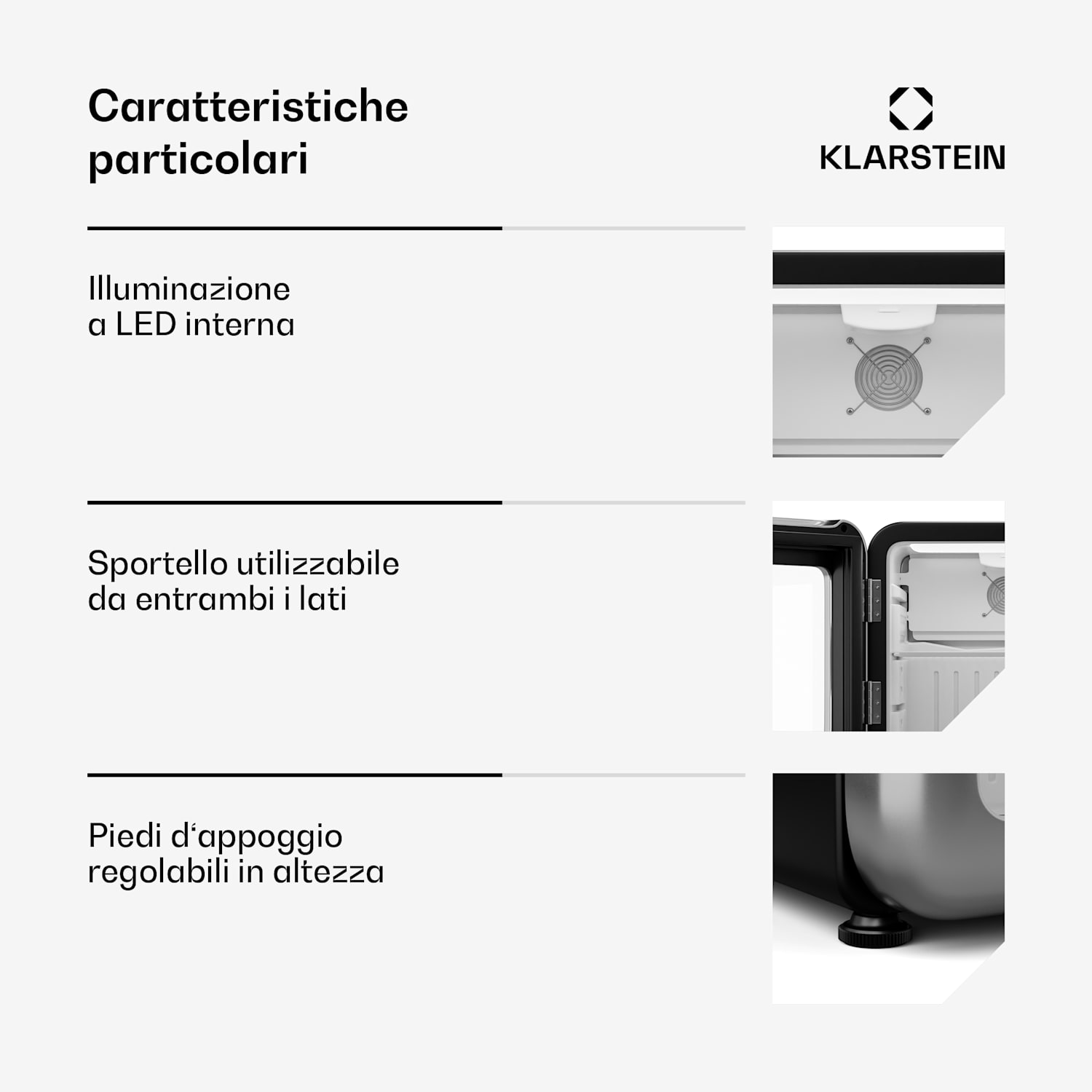 Audrey Evo - Frigorifero per bevande | Design rètro | Sportello in vetro | 46 L | Classe energetica C 46 Ltr | Argento