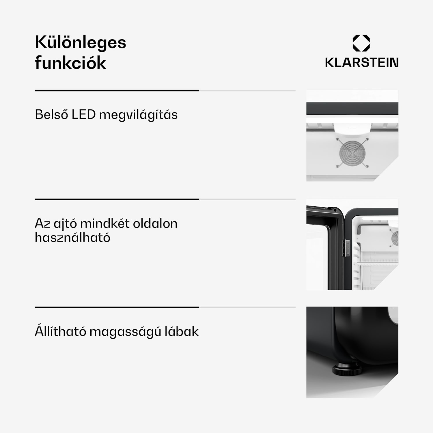 Audrey Evo italhűtő, Rretro kivitel, üvegajtó, 93 L, EEK C 93 Ltr | Fekete