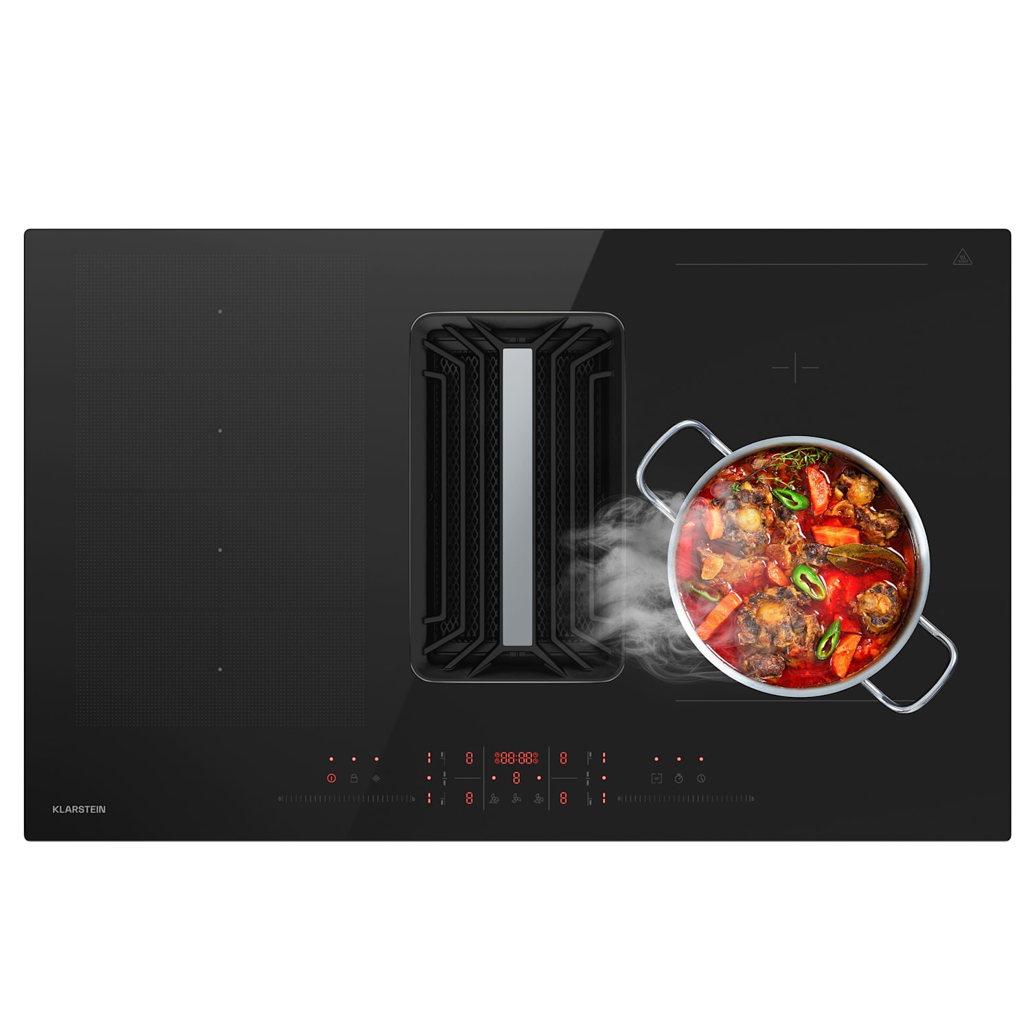 AirJet Hybrid Down Air System | Table de cuisson à induction avec hotte intégrée | 600 m³/h | CEE A+ 83 cm | AirJetHybrid | Noir