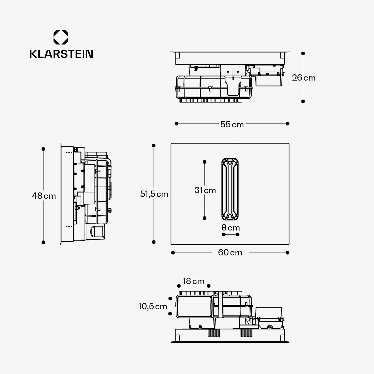 AirJet FlexPro Down Air System | Induction hob + extractor bonnet | Flexzone | Booster 60 cm | AirJetFlexPro | Black