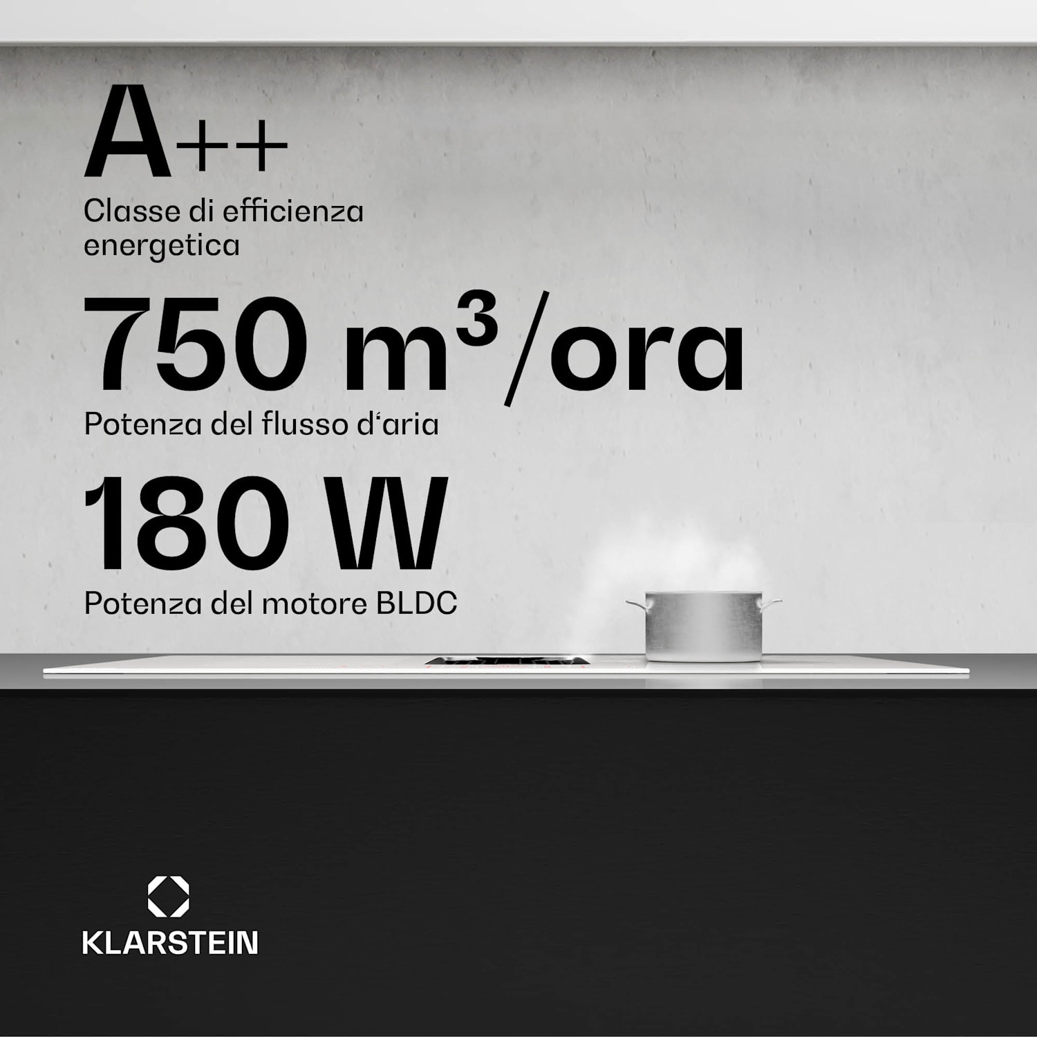 AirJet FlexPro Down Air System | Piano cottura a induzione + cappa aspirante | Zona flex | Booster 90 cm | AirJetFlexPro | Bianco