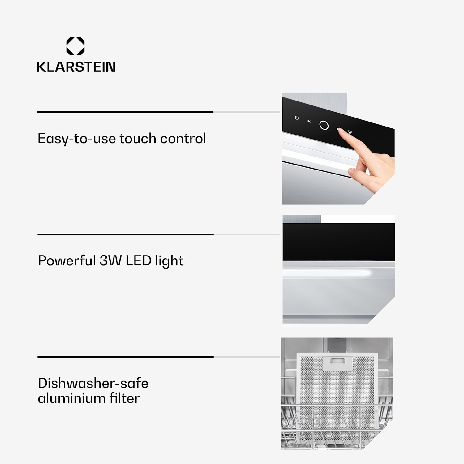 SmartEdge extractor bonnet | WiFi | quiet | powerful | LED | 550 m³/h | EEK A+ 90 cm | Stainless Steel