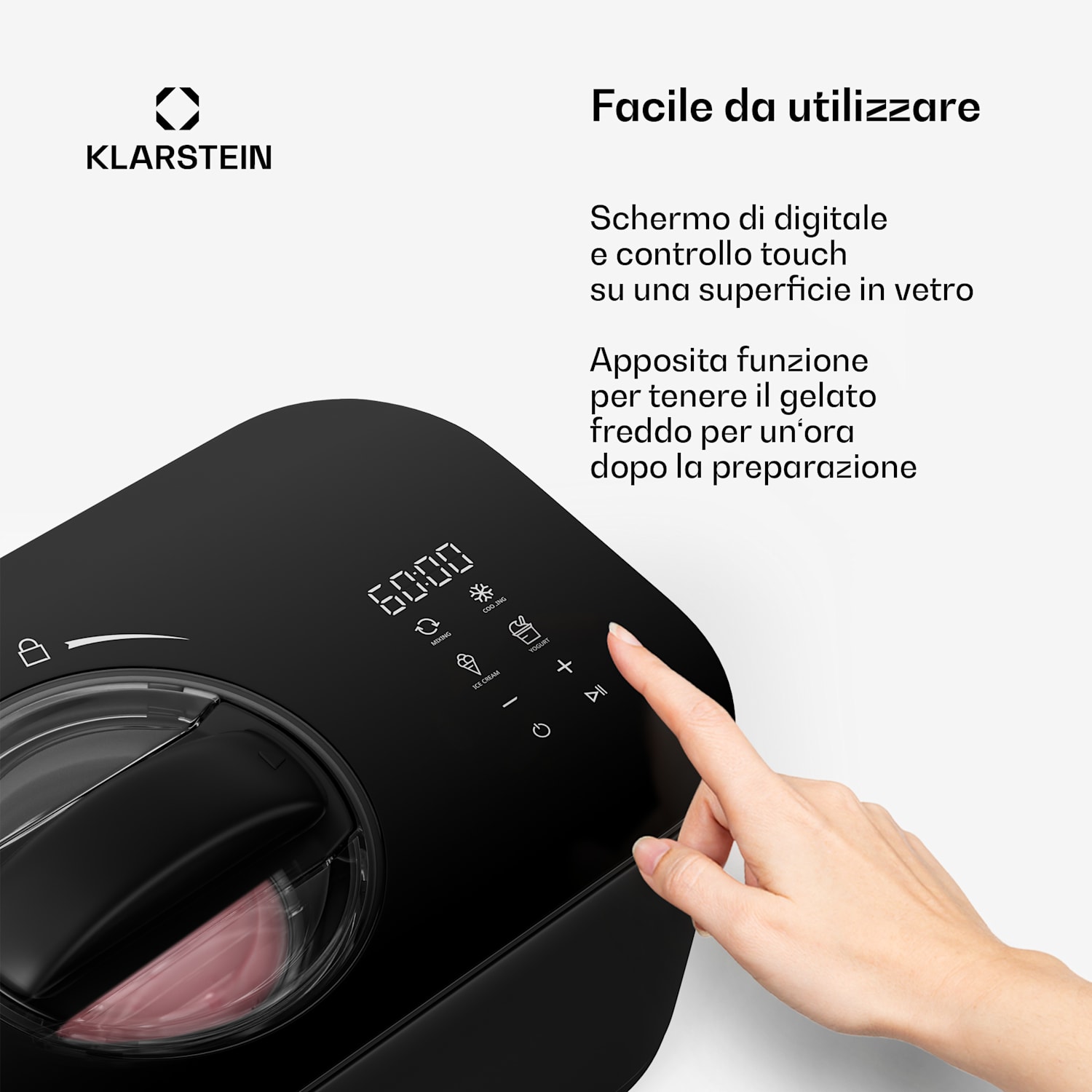 FrostFusion Gelatiera - Gelatiera e yogurtiera 2 in 1 con funzione per mantenere freddo il gelato 