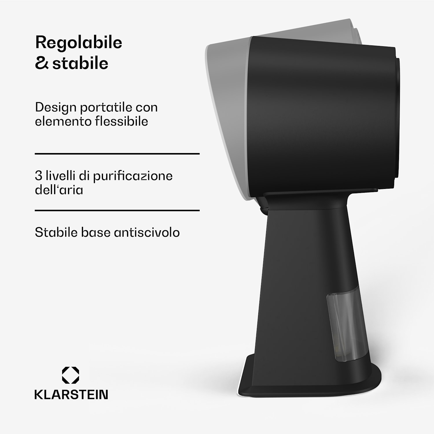 WanderVent | Mini cappa aspirante | 200 m³/ora | Design compatto | Batteria con batterie | Nero