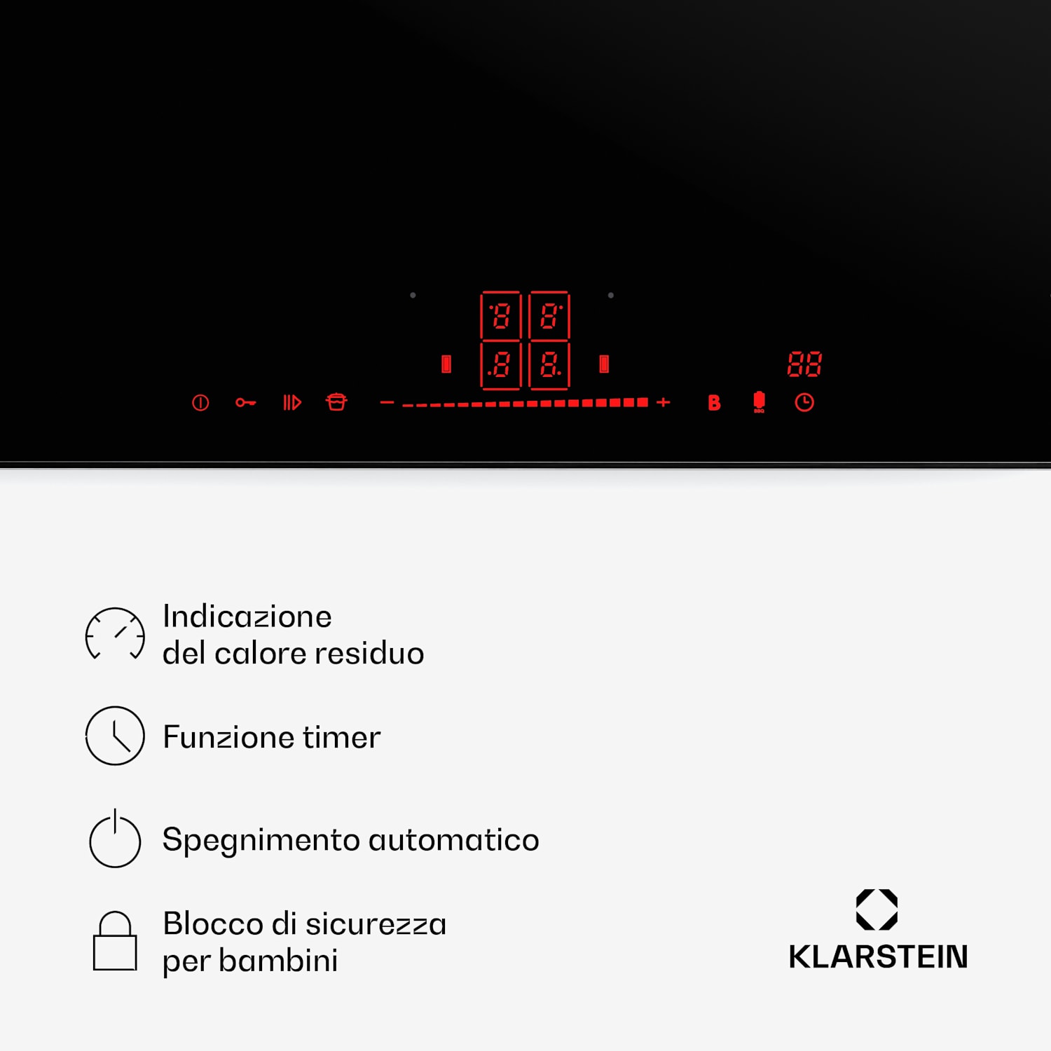 NanoGlow piano cottura a induzione | 4 piani cottura | Zone flex | Booster | Nanorivestimento NanoGlow | 60 cm | Nero