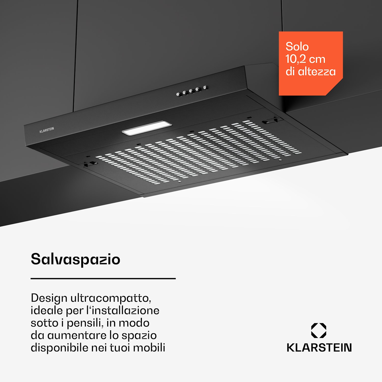 SlimVent 60 Black - Cappa aspirante per avere sempre aria fresca in cucina Nero