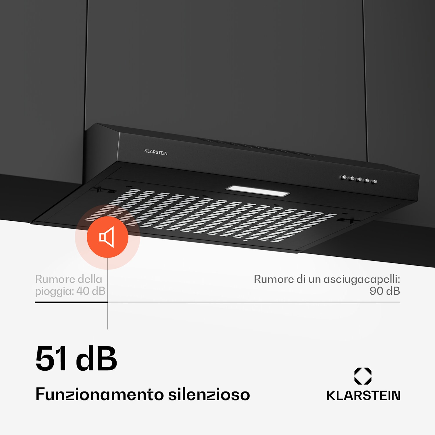 SlimVent 60 Black - Cappa aspirante per avere sempre aria fresca in cucina Nero