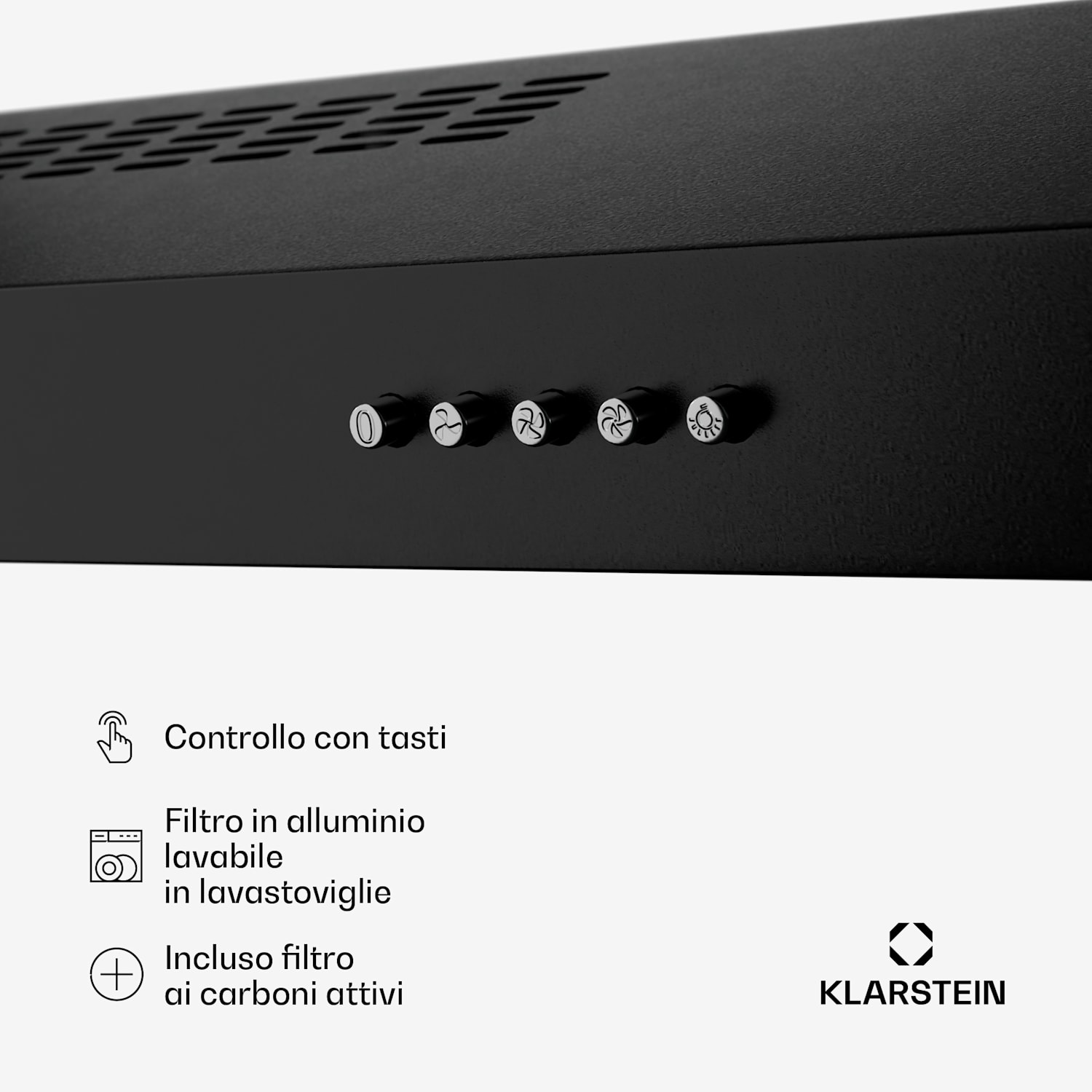 SlimVent 60 Black - Cappa aspirante per avere sempre aria fresca in cucina Nero