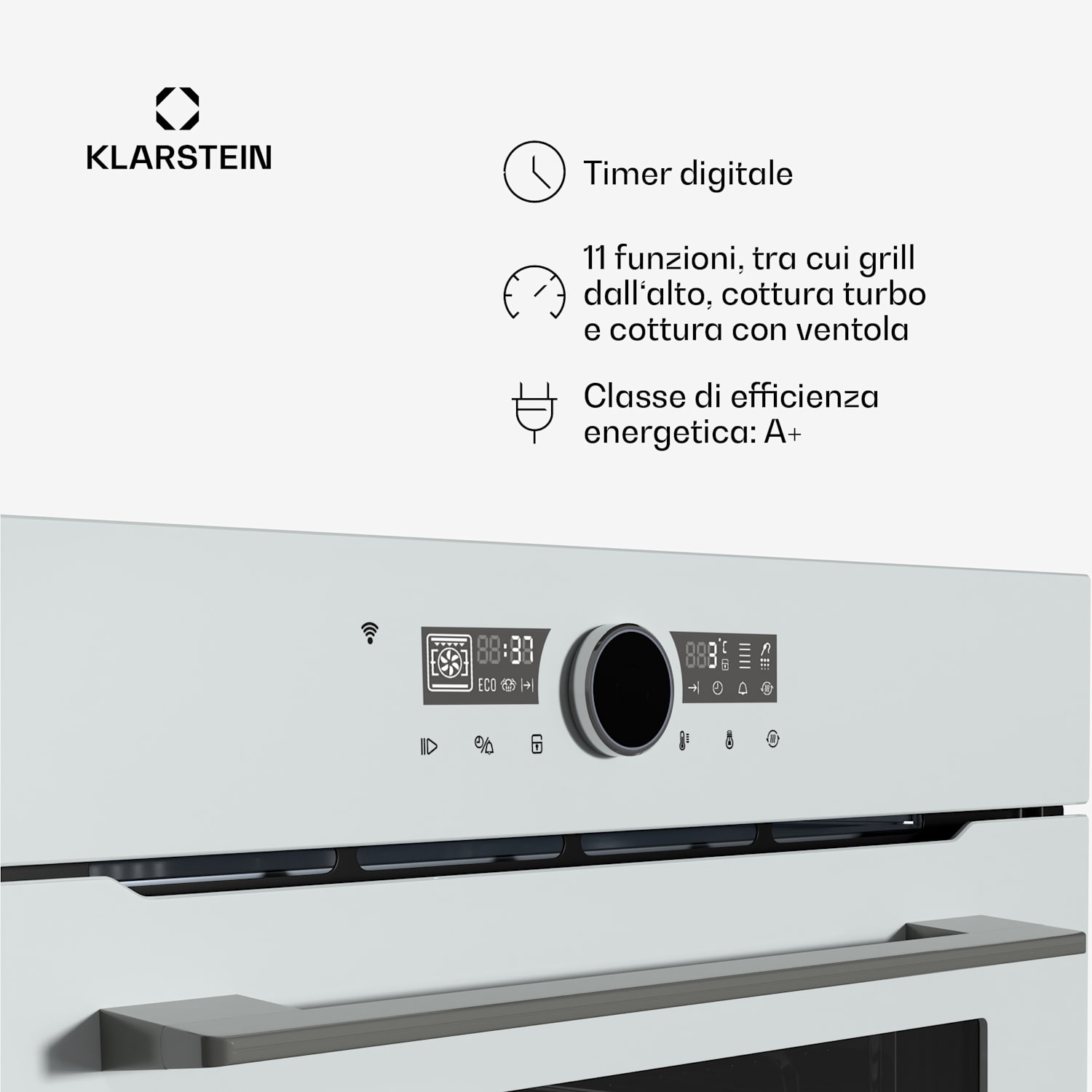 Illuminosa Smart - Forno | Controllo tramite app | Efficienza energetica A+ | Capienza di 73 litri | 11 funzioni Bianco