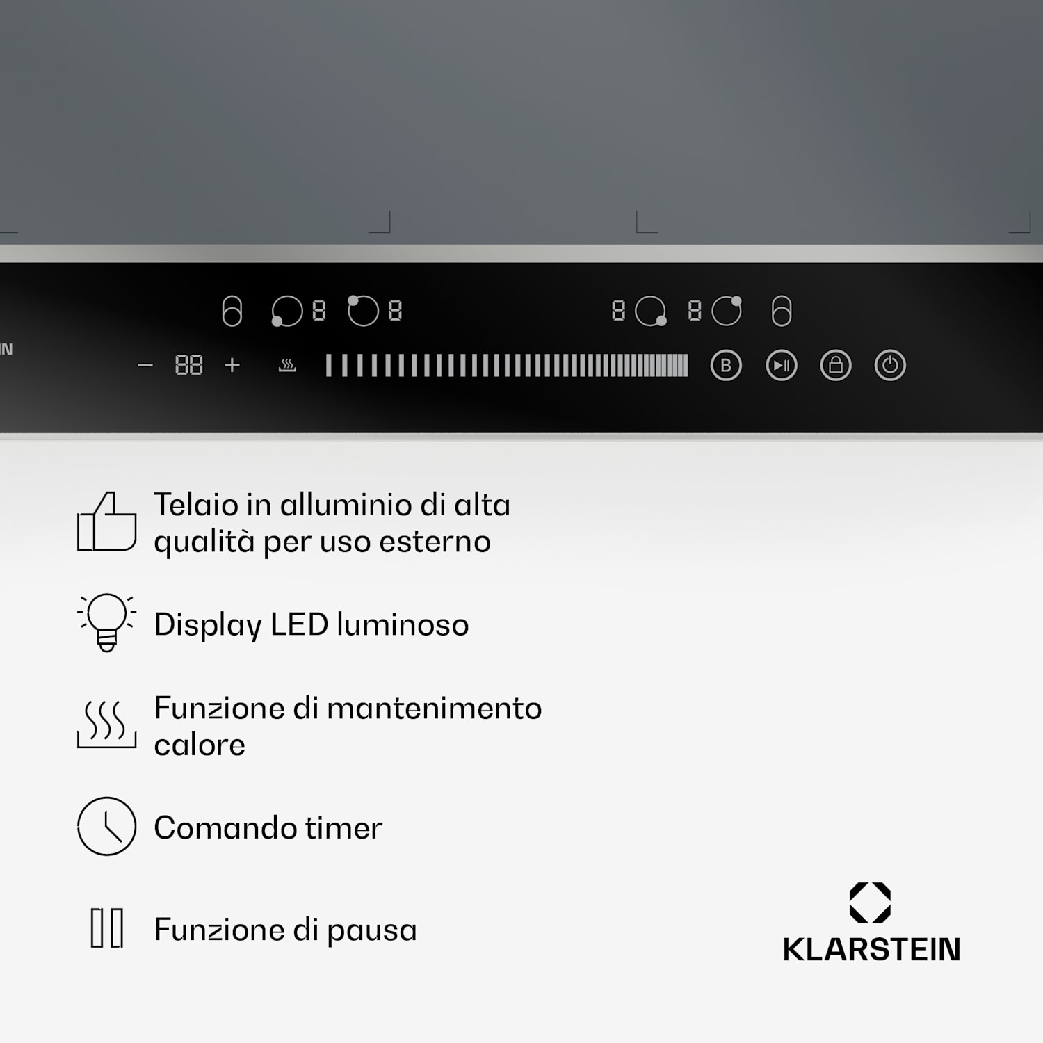 DualTone Flex piano cottura a induzione | Zone flex | Display a LED | Controllo scorrevole | 7200 W DualTone Flex | 60 cm | Argento