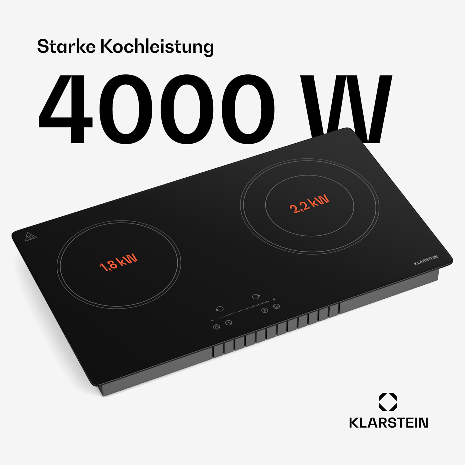 CeramEase Slim VTC piano cottura | Vetroceramica | 2 fuochi | 4 kW | Touch | Timer 
