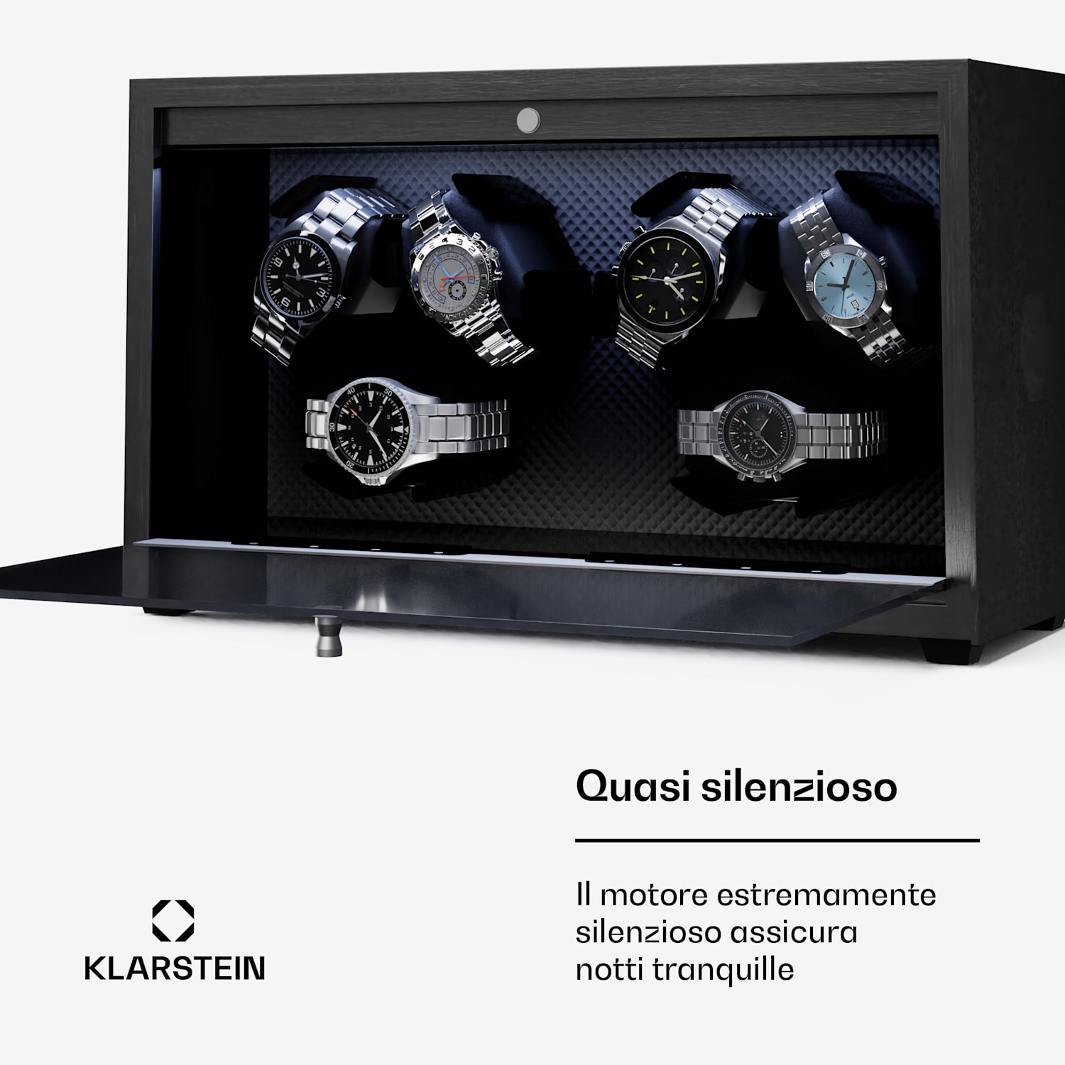 Brienz 6 caricatore per orologi | 4 modalità | silenzioso | Effetto legno | Cuscinetto flessibile 