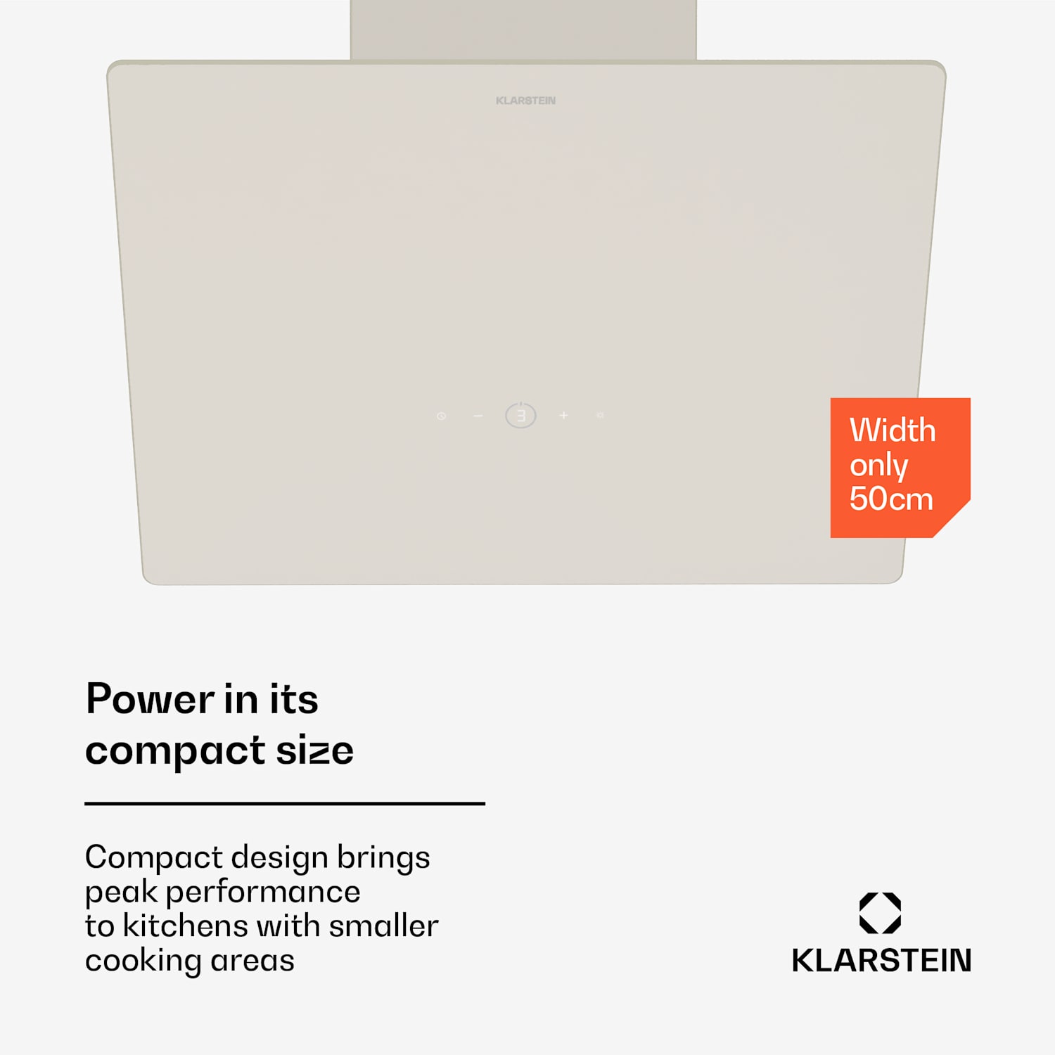 MaxAir extractor hood | compact & powerful | A++ energy efficiency | dual ventilation 50 cm | Vintage Cream