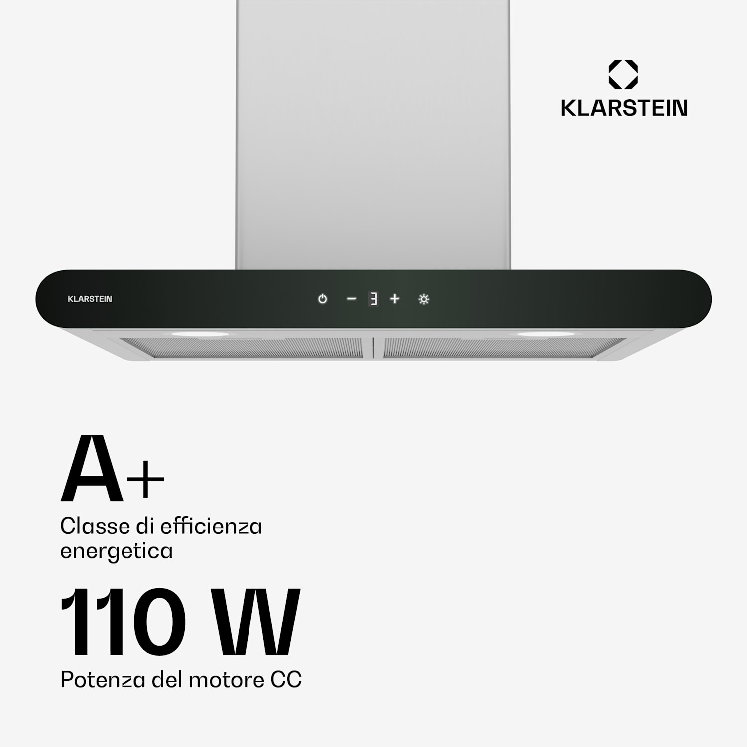 CurveVent - Cappa aspirante | 700 m³/ora | Touch | LED | 110 W | Classe energetica A+ 