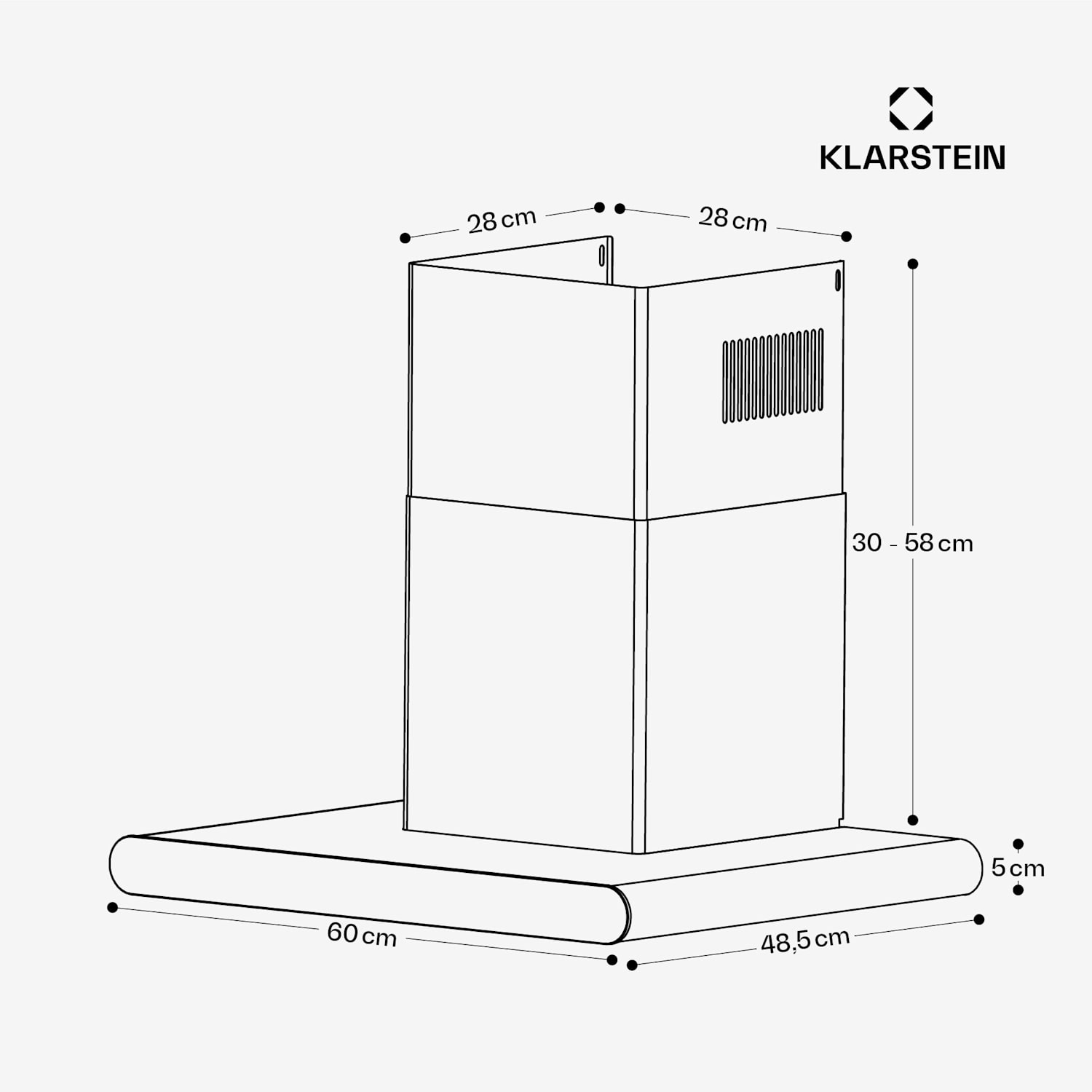 CurveVent Dunstabzugshaube | 700 m³/h | Touch | LED | 110 W | EEK A+ 