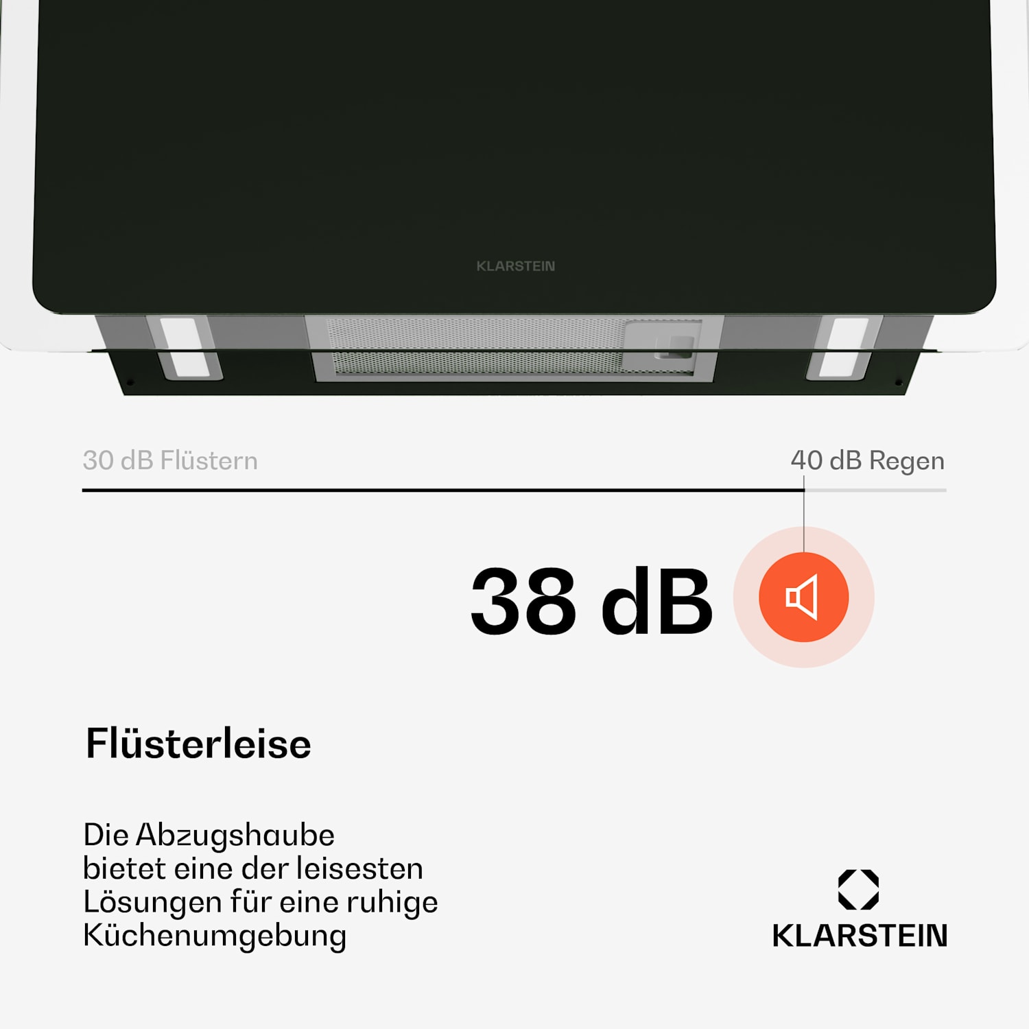 AlizeEdge Dunstabzugshaube | Touch | Flach | Leise | Bauweise | A+ 60 cm | Schwarz