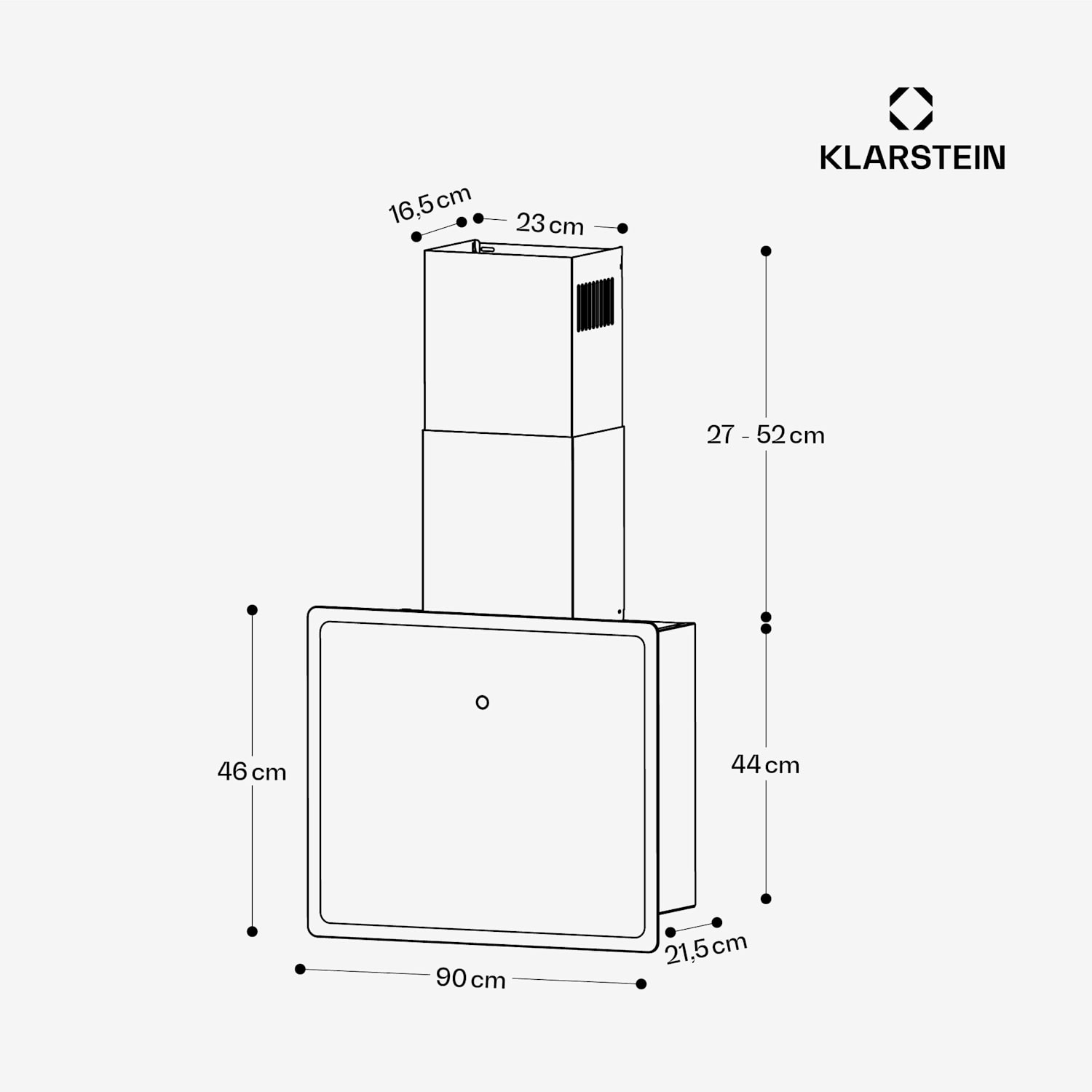 AlizeEdge Dunstabzugshaube | Touch | Flach | Leise | Bauweise | A+ 90 cm | Schwarz