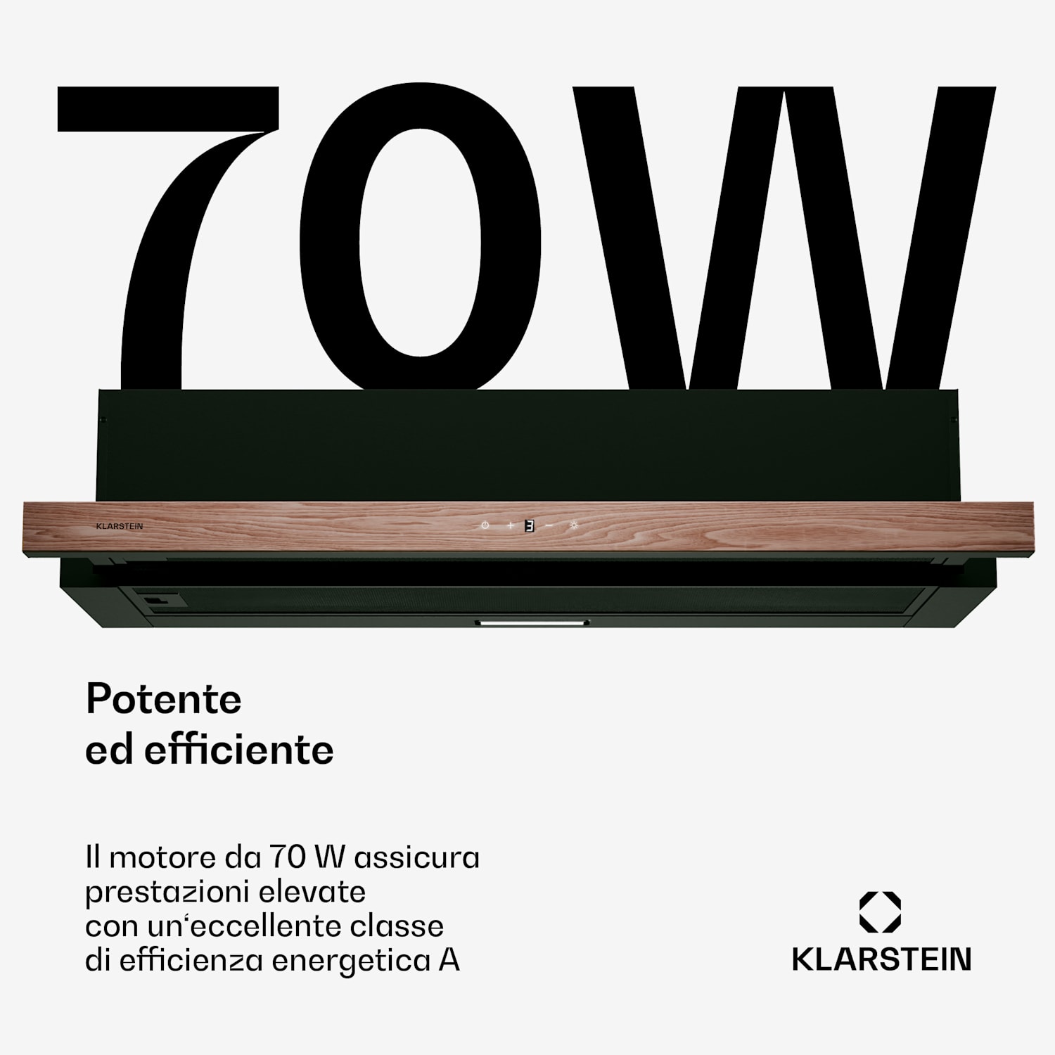 ZenFusion - Cappa aspirante | Flusso d'aria: 400 m³/ora | Classe energetica A | Scarico/ricircolo | 3 livelli di ventilazione | Silenziosa 90 cm | Nero