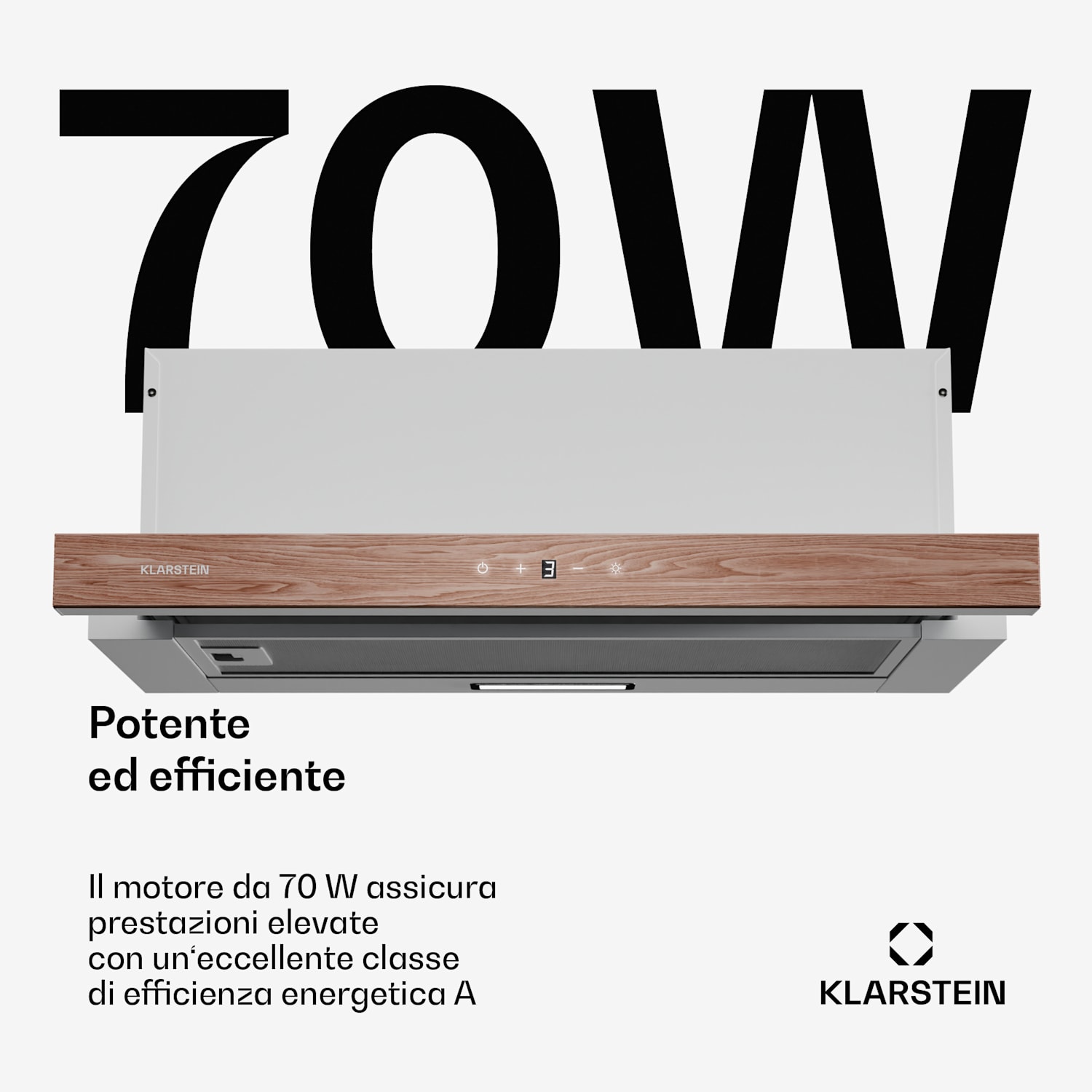 ZenFusion - Cappa aspirante | Flusso d'aria: 400 m³/ora | Classe energetica A | Scarico/ricircolo | 3 livelli di ventilazione | Silenziosa 60 cm | Bianco