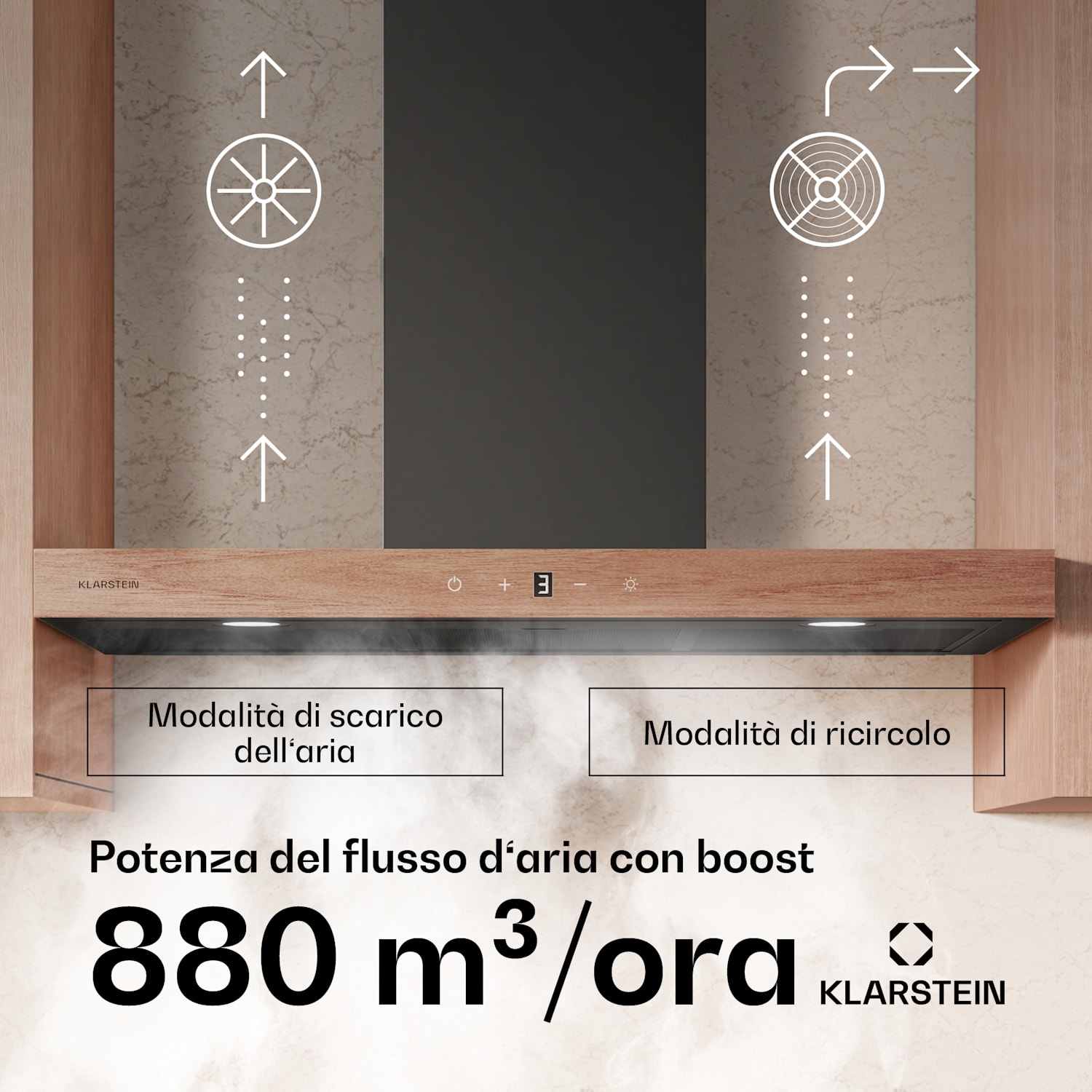 ZenFusion T Cappa aspirante | 881,6 m³/h | A++ | 210 W DC | 47 dB | Aria di scarico/ricircolo 90 cm | Nero