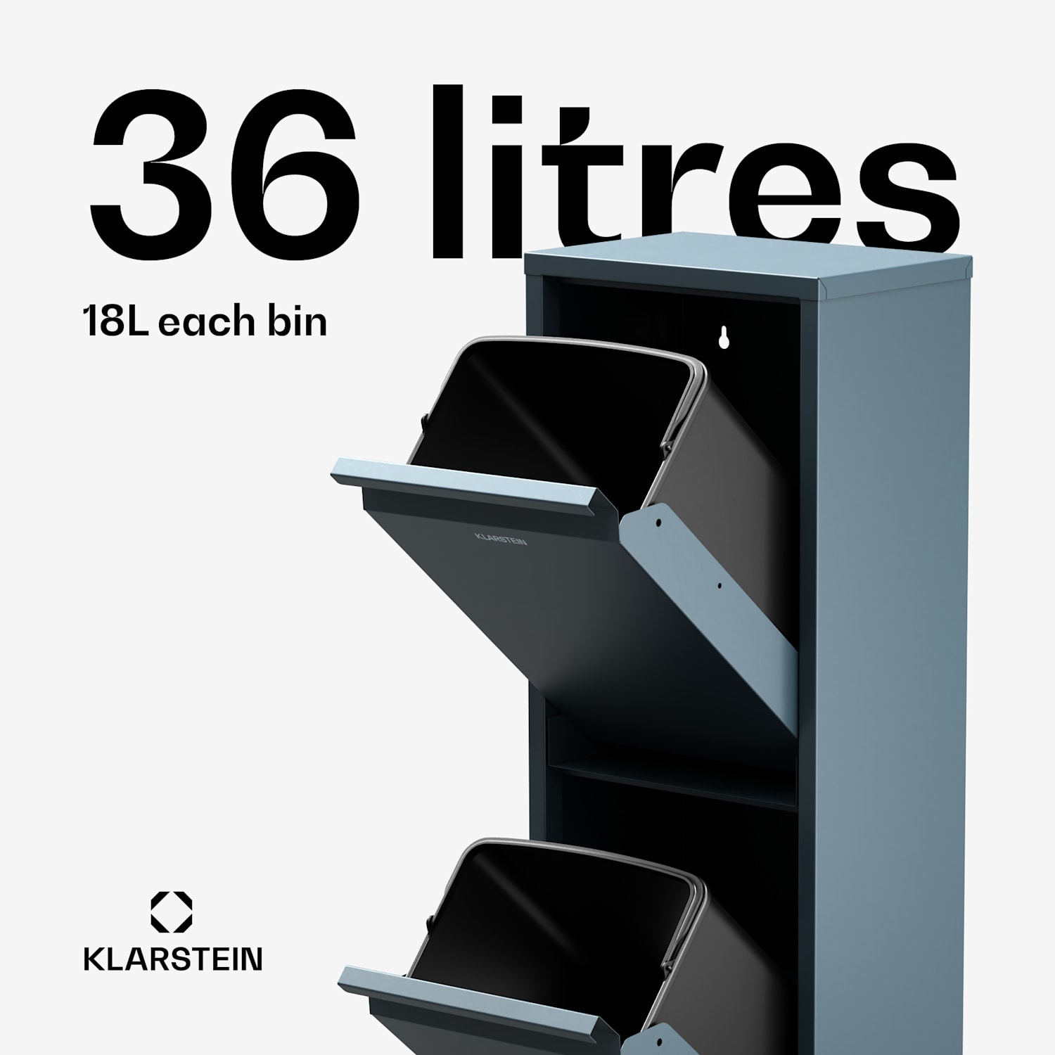 Ordnungshüter 2 Kitchen Bin 36L 36 Ltr | Anthracite