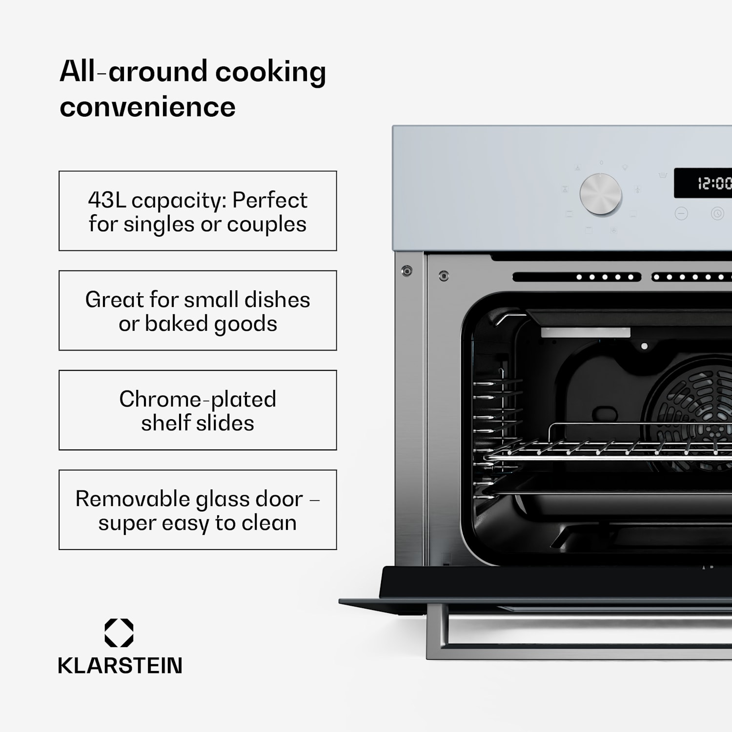 SpaceSmart compact built-in oven White