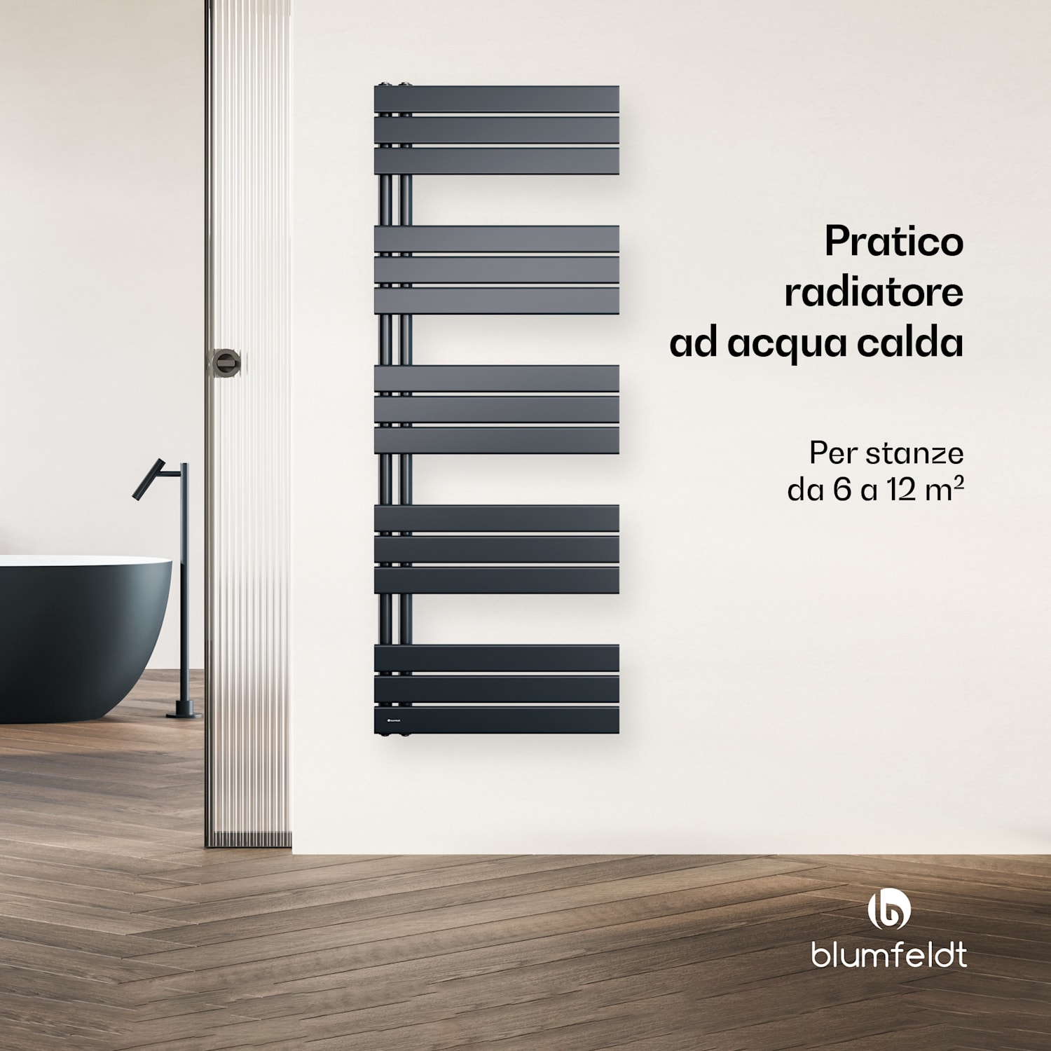 Fairmont Radiatore | 60 x 160 cm | Montaggio a parete | Design moderno | Funzionamento ad acqua calda 60 x 160 cm | Antracite
