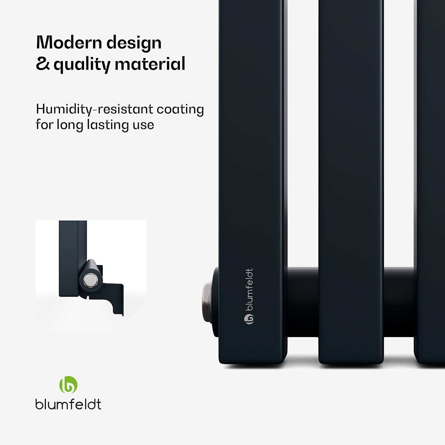 Delgado radiator | modern design | 63 x 100 cm | 891 W | side connection 63 x 100 cm | Anthracite