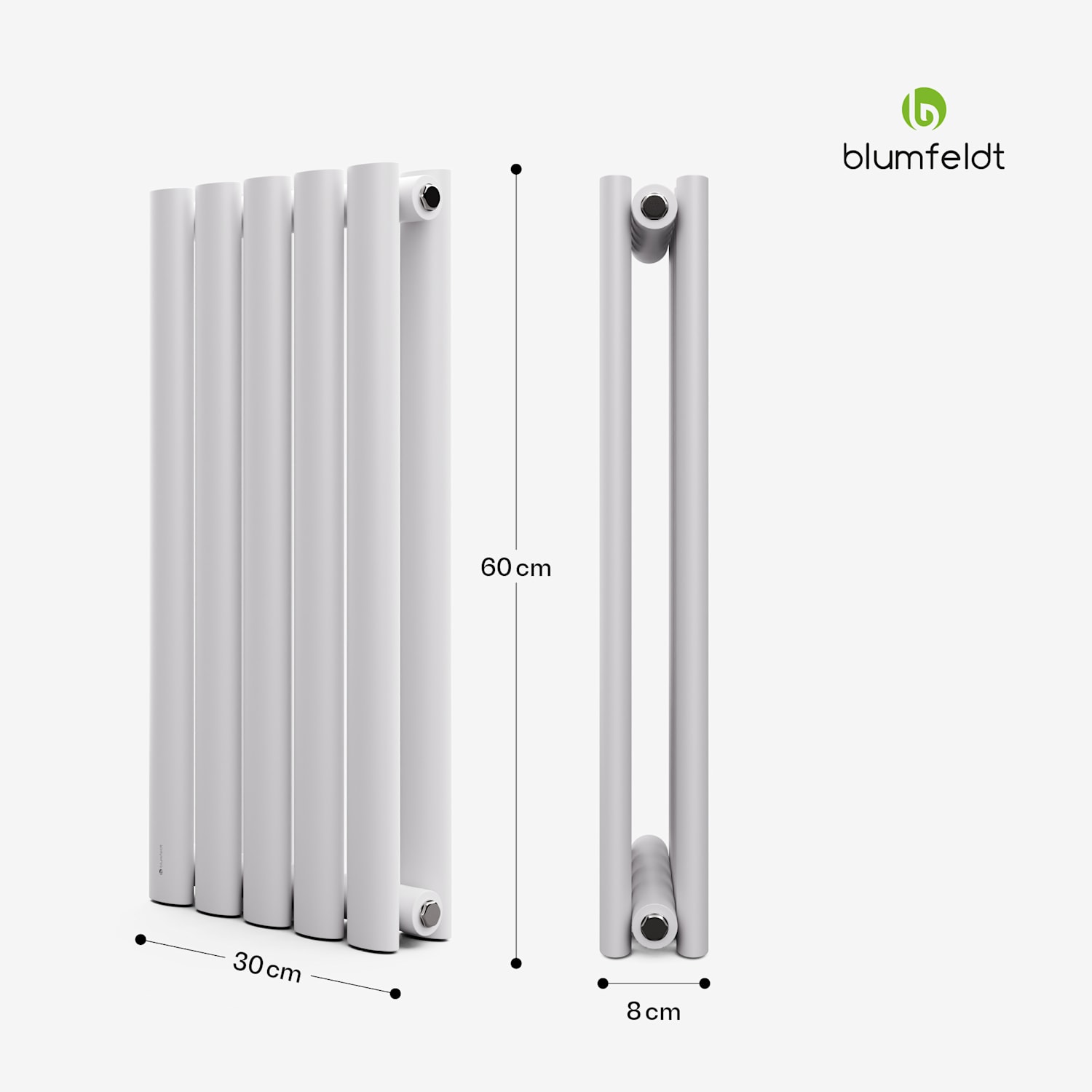 Blumfeldt Tallheo - Radiatore, 60x30, 360 W Double Layer | 60 x 30 cm | Bianco