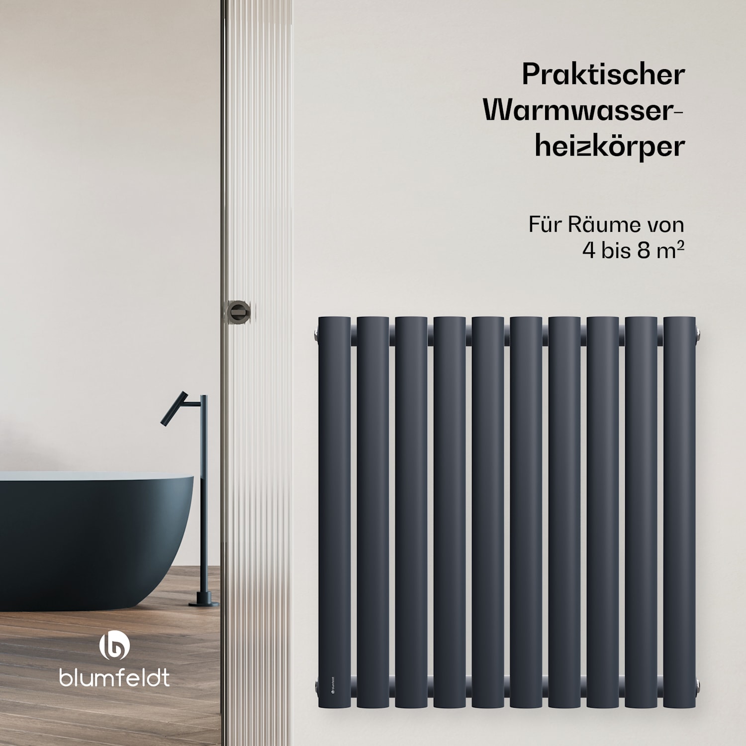 Blumfeldt Tallheo - Radiatore, 60x30, 462 W Single Layer | 60 x 60 cm | Antracite