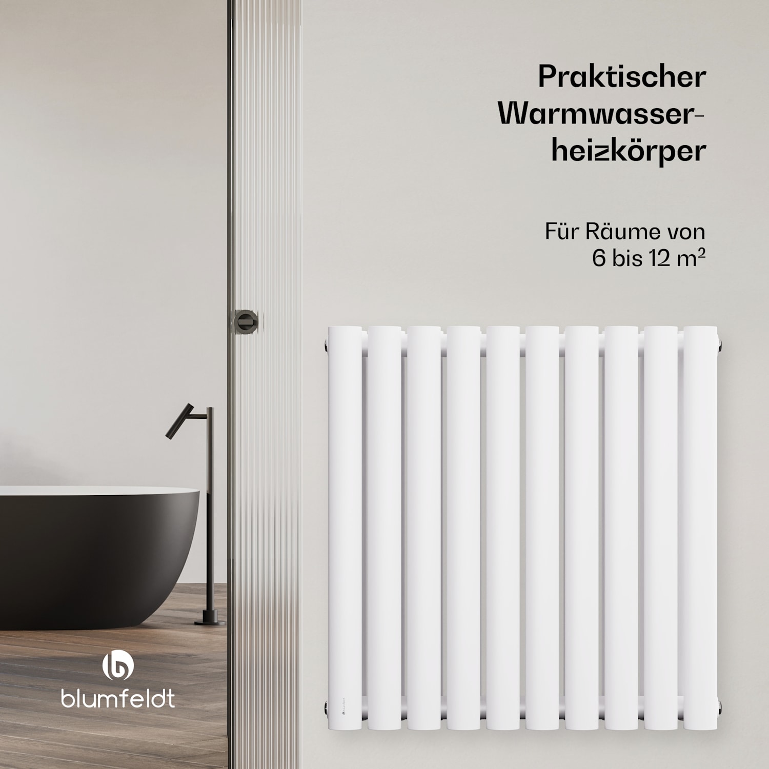 Blumfeldt Tallheo - Radiatore, 60x30, 707 W Double Layer | 60 x 60 cm | Bianco