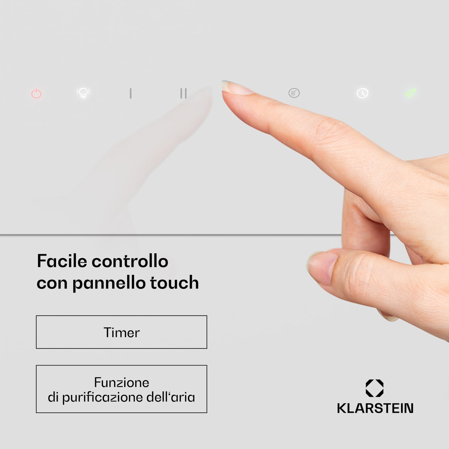 SleekAir - Cappa aspirante | A+++ | 717 m³/ora | Touch | LED | 60 cm 60 cm | Bianco