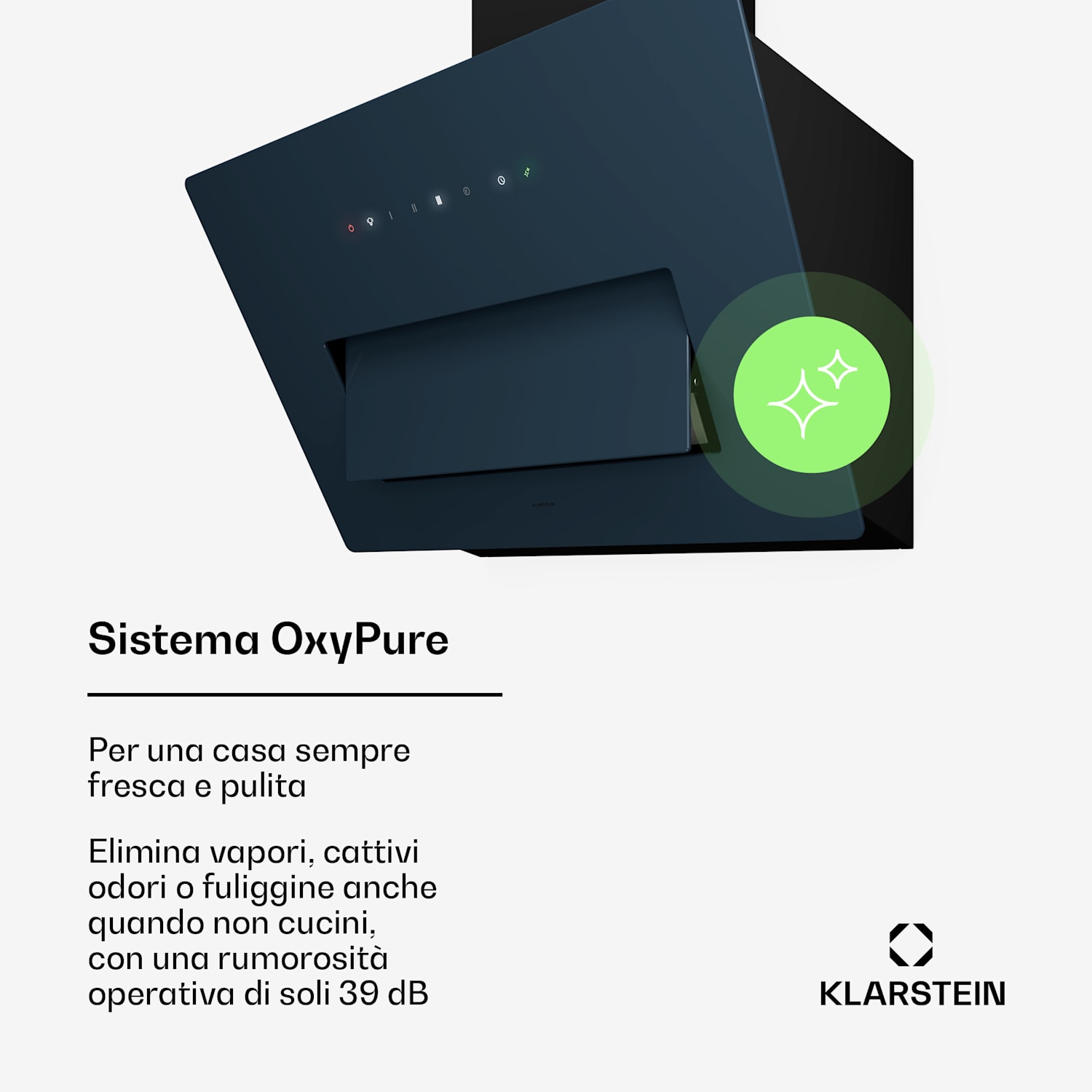 SleekAir - Cappa aspirante | A+++ | 717 m³/ora | Touch | LED | 60 cm 60 cm | Antracite
